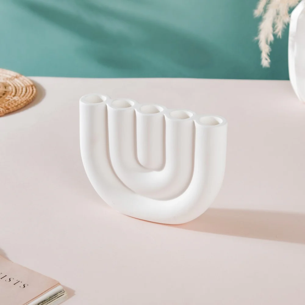 Modern Ceramic Tube Candle Holder 5 Arms - Image 9