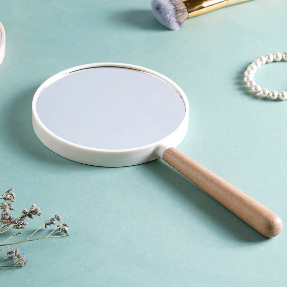 Modern Double Sided Handheld Mirror White - Image 6