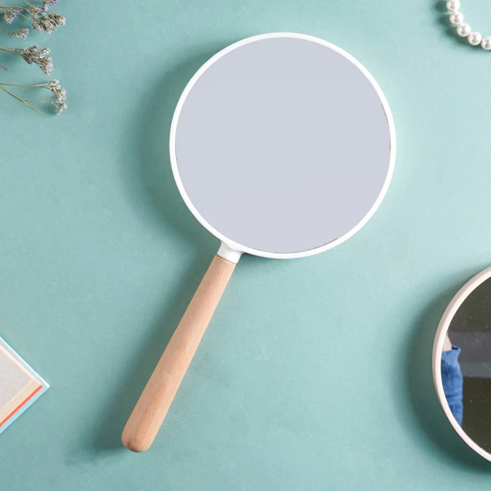 Modern Double Sided Handheld Mirror White - Image 7