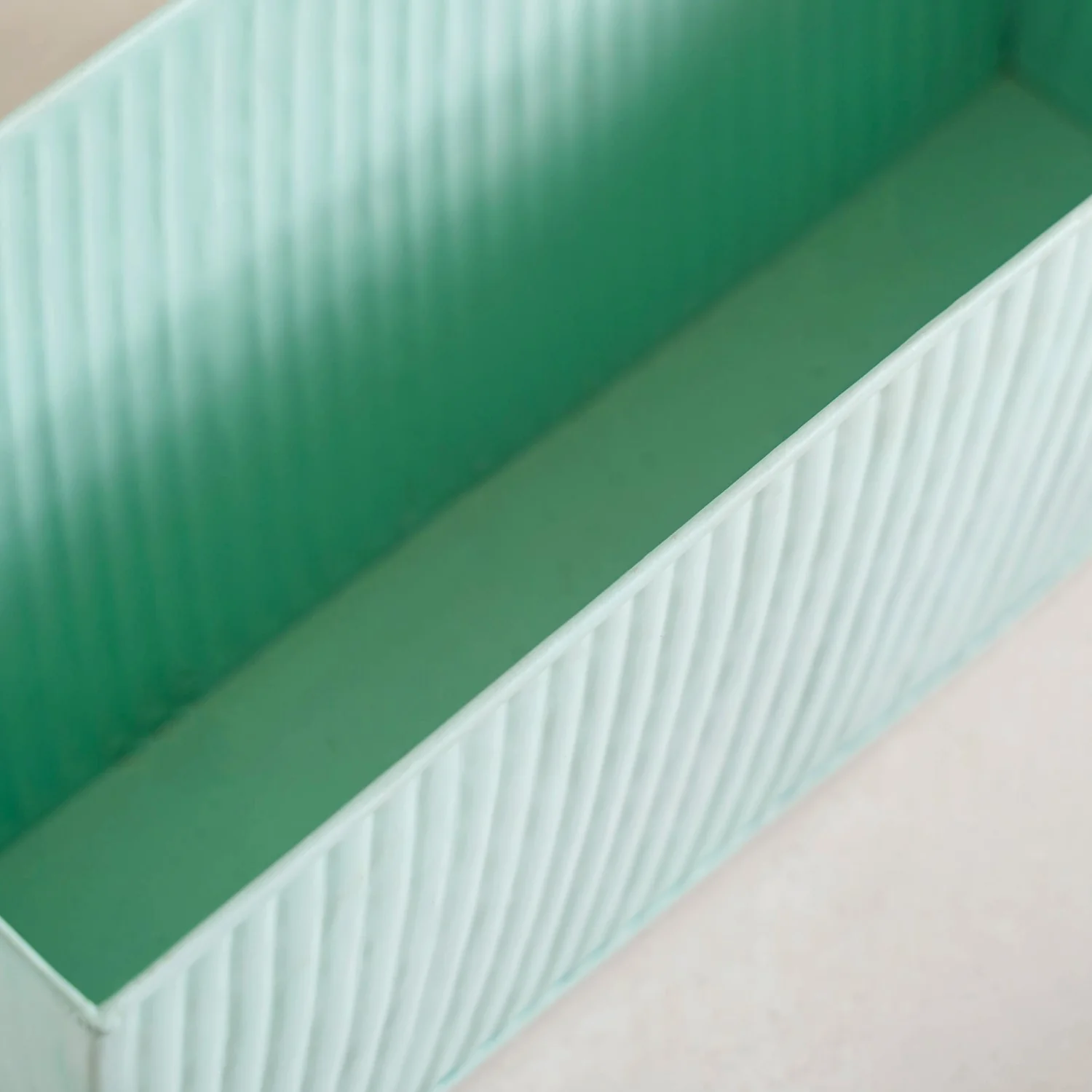 Modern Fluted Balcony Planter Mint - Image 6