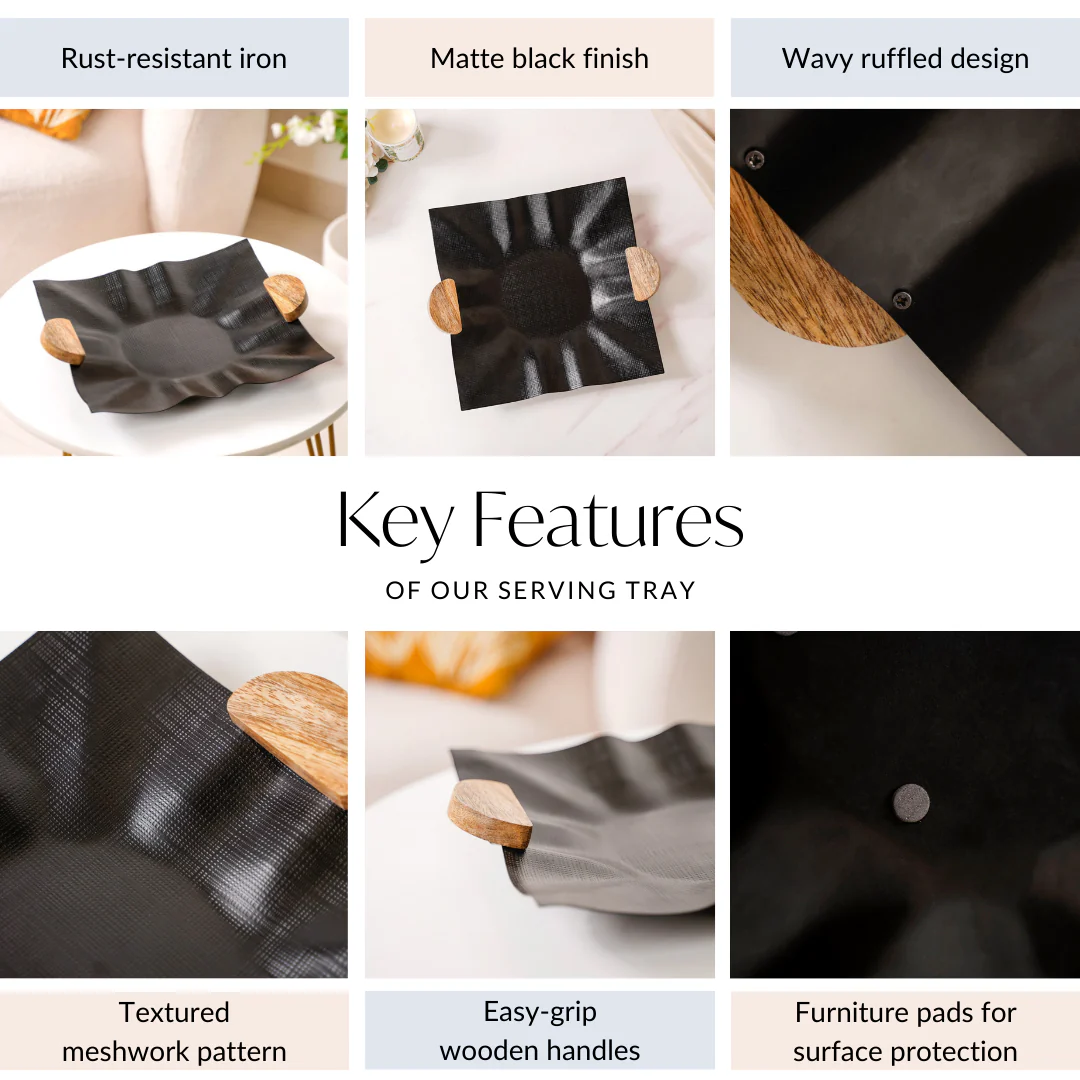 Modern Fusion Decorative Tray 12x11 Inch - Image 5