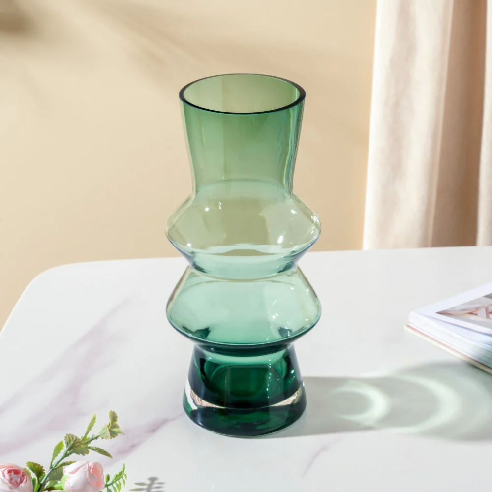 Modern Glass Flower Vase Green - Image 3