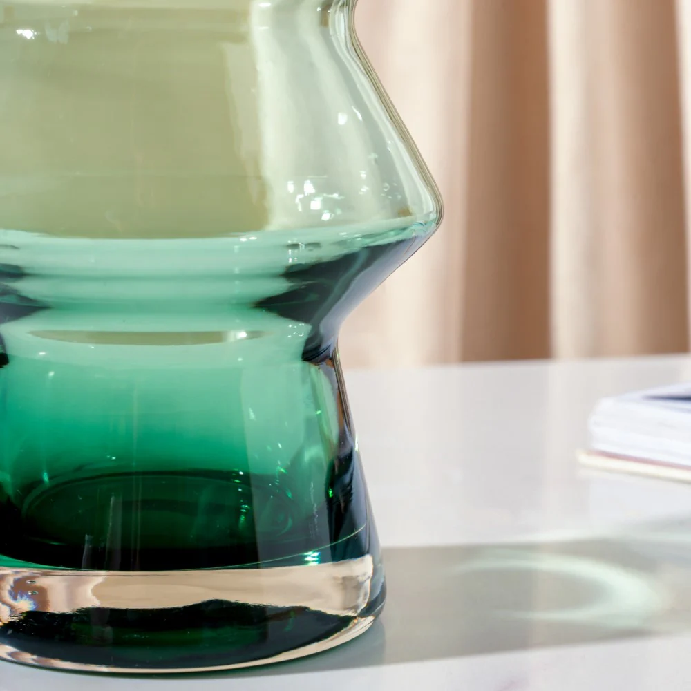 Modern Glass Flower Vase Green - Image 4