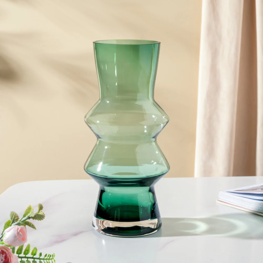 Modern Glass Flower Vase Green - Image 5