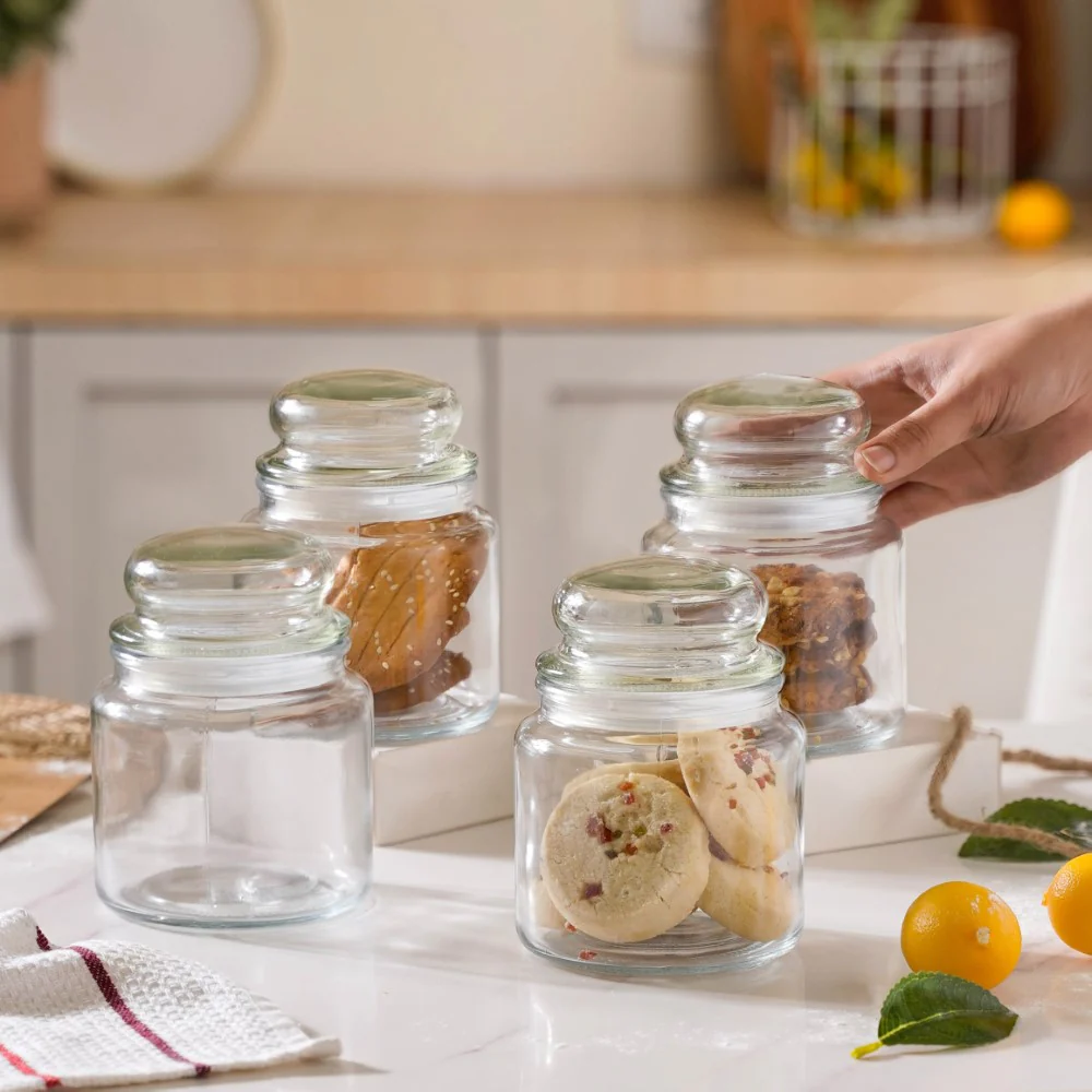 Modern Glass Jar Medium Set Of 4 550ml - Image 5