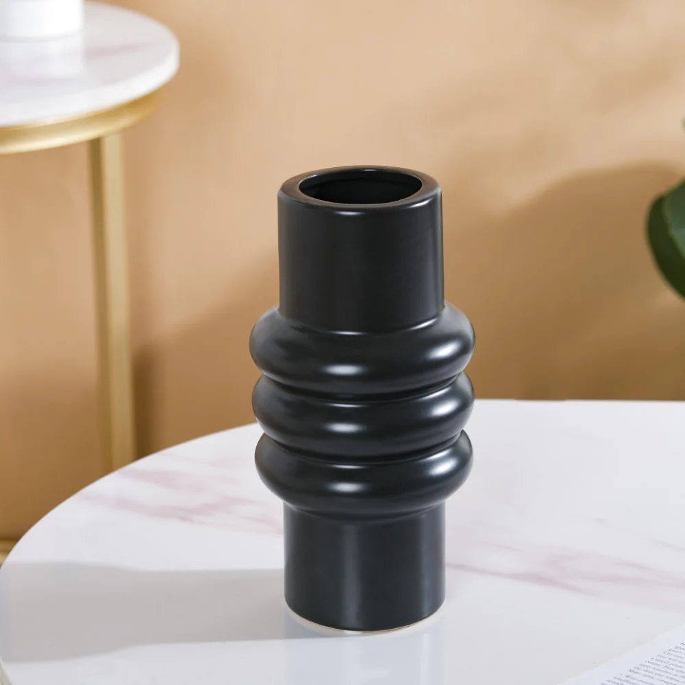 Modern Luxe Tall Tube Vase Black - Image 4