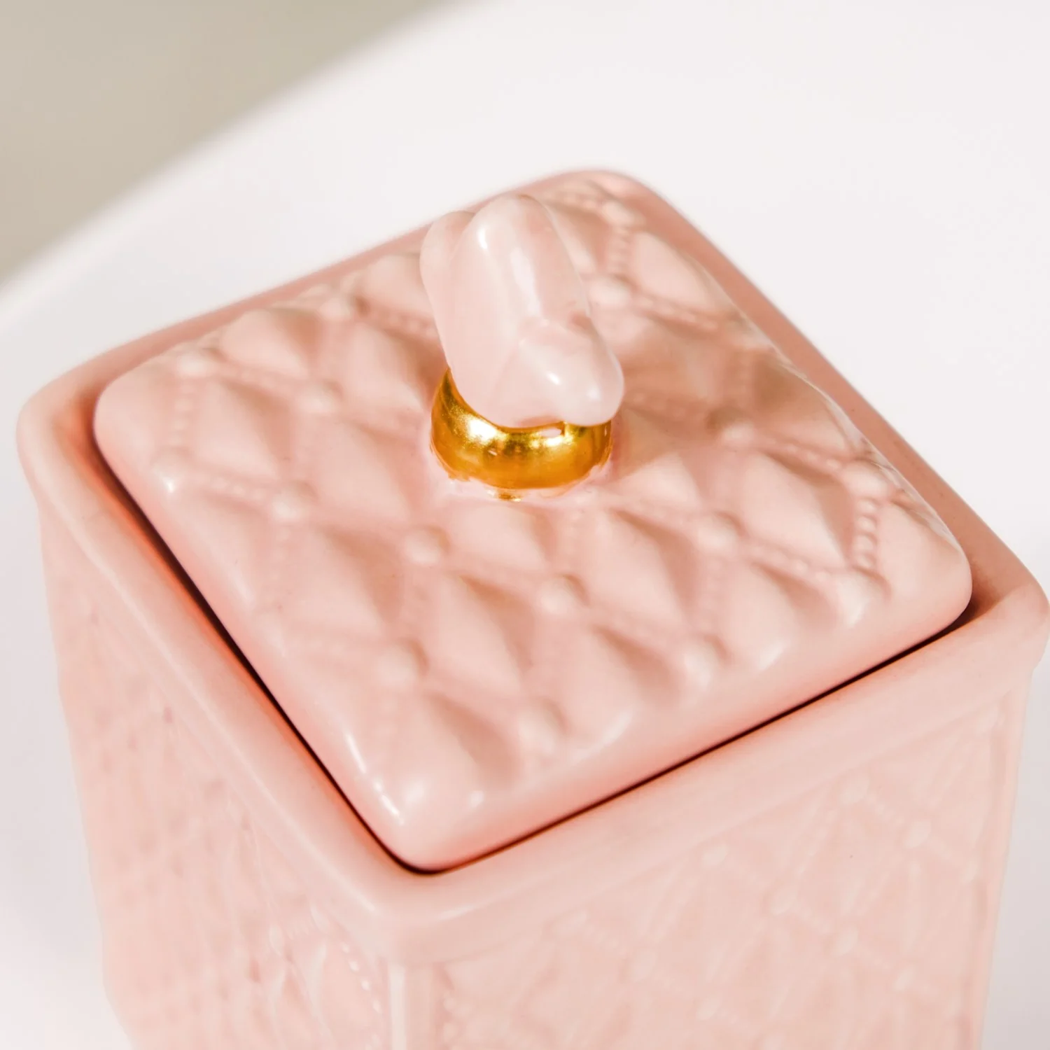 Modern Multipurpose Ceramic Jar With Lid Peach - Image 9