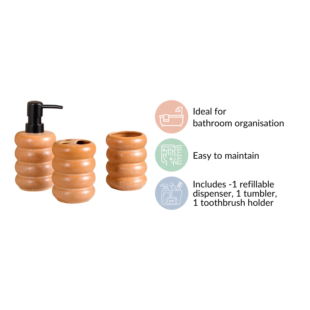 Modern Ochre Bathroom Set Of 3 - Image 5