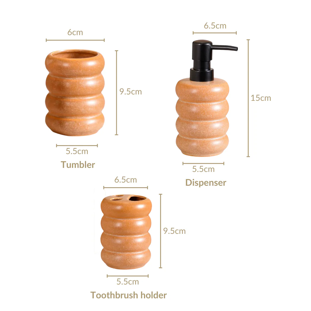 Modern Ochre Bathroom Set Of 3 - Image 7