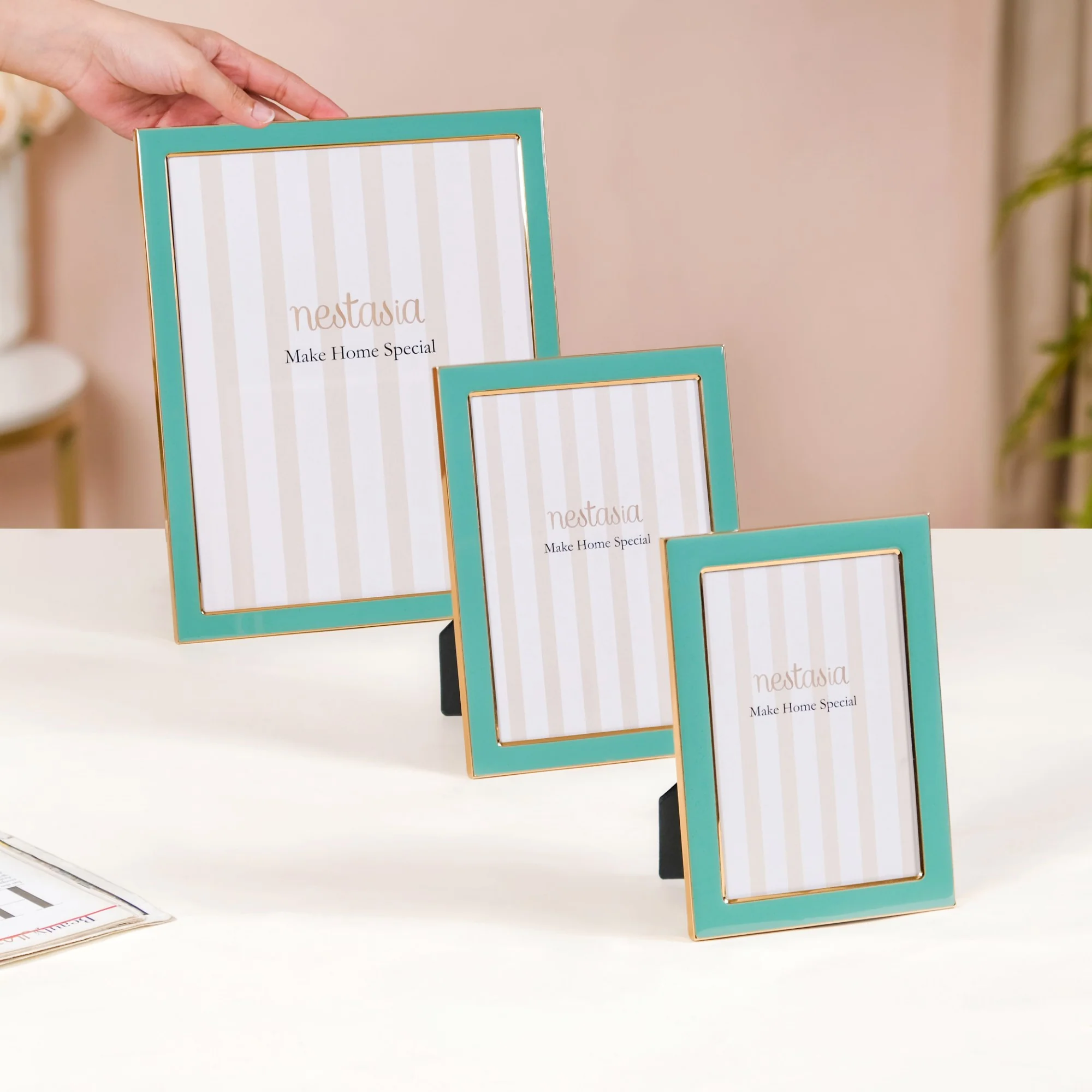 Modern Picture Frames Teal Set Of 3 - Image 2