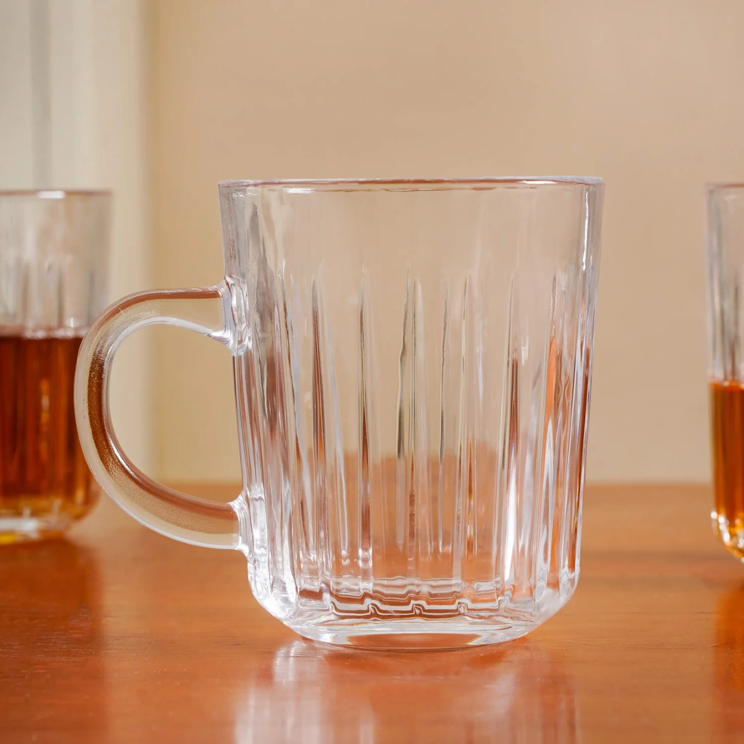 Modern Ribbed Embossed Mugs Set Of 6 229ml - Image 6