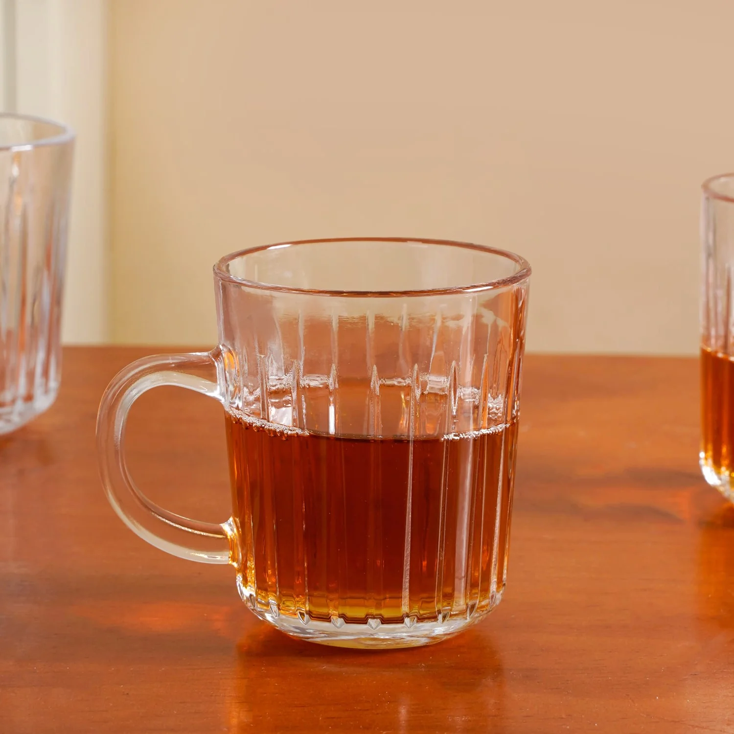 Modern Ribbed Embossed Mugs Set Of 6 229ml - Image 7