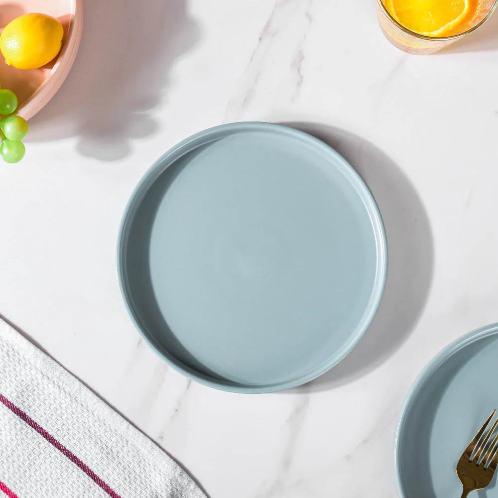 Modern Stoneware Snack Plate Blue - Image 3