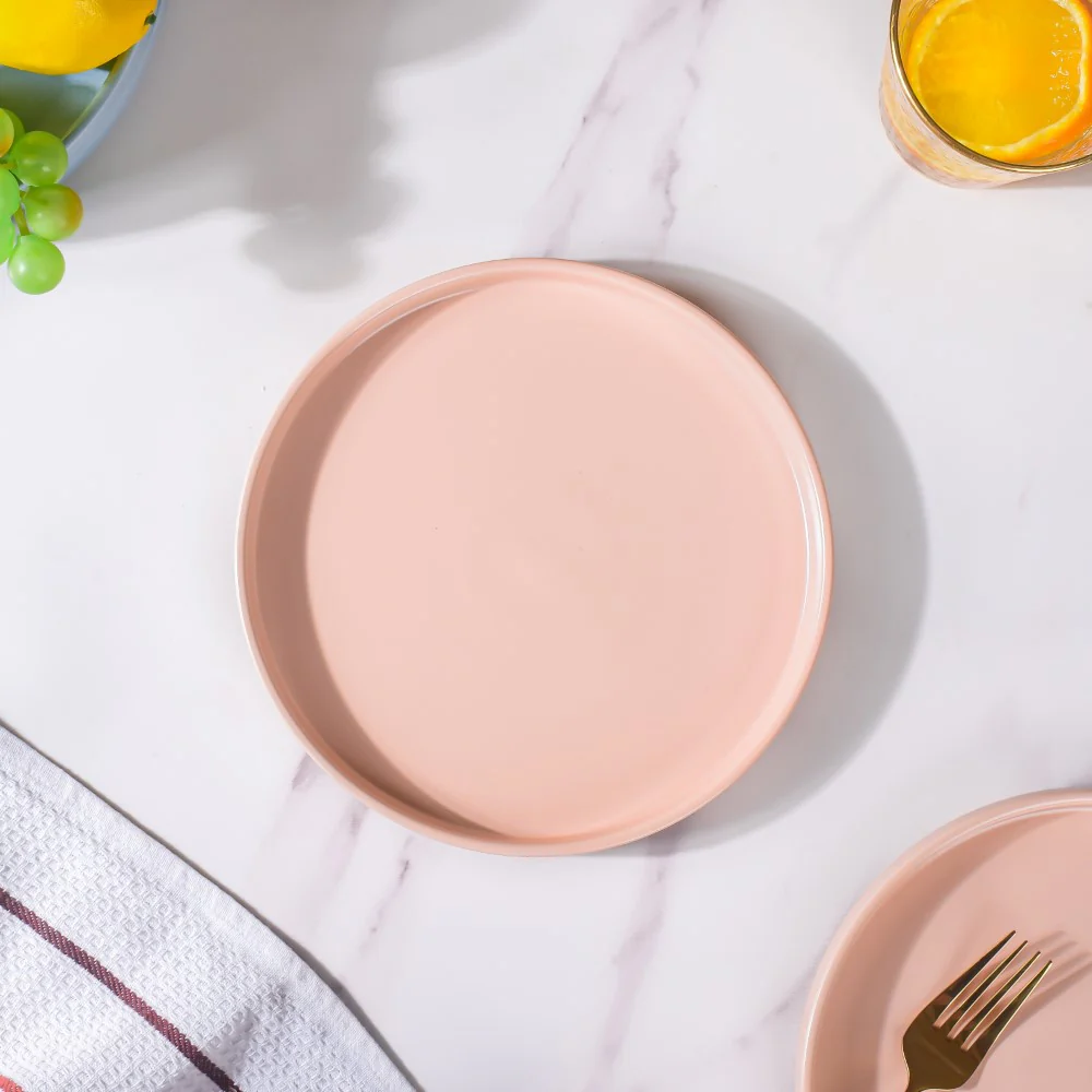 Modern Stoneware Snack Plate Pink - Image 4