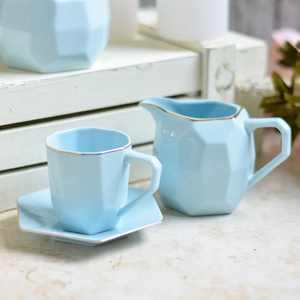Modern Tea Set Blue - Image 4