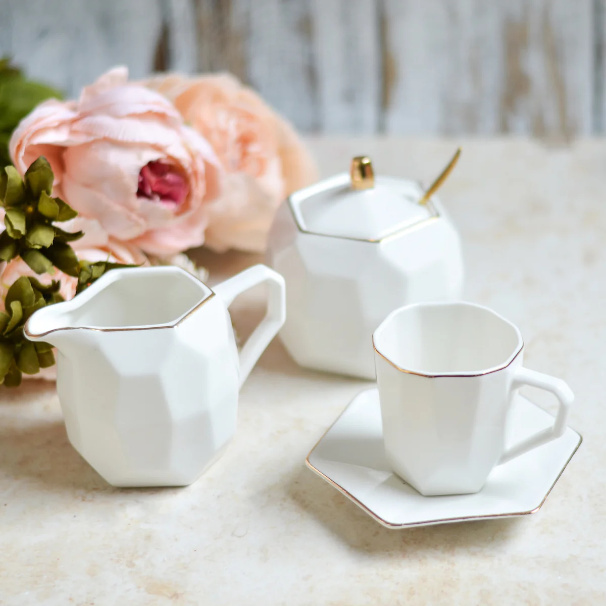 Modern Tea Set White - Image 2