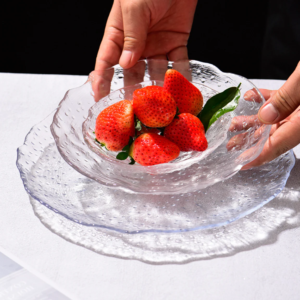 Modern Textured Plate and Bowl Set of 3 - Image 10