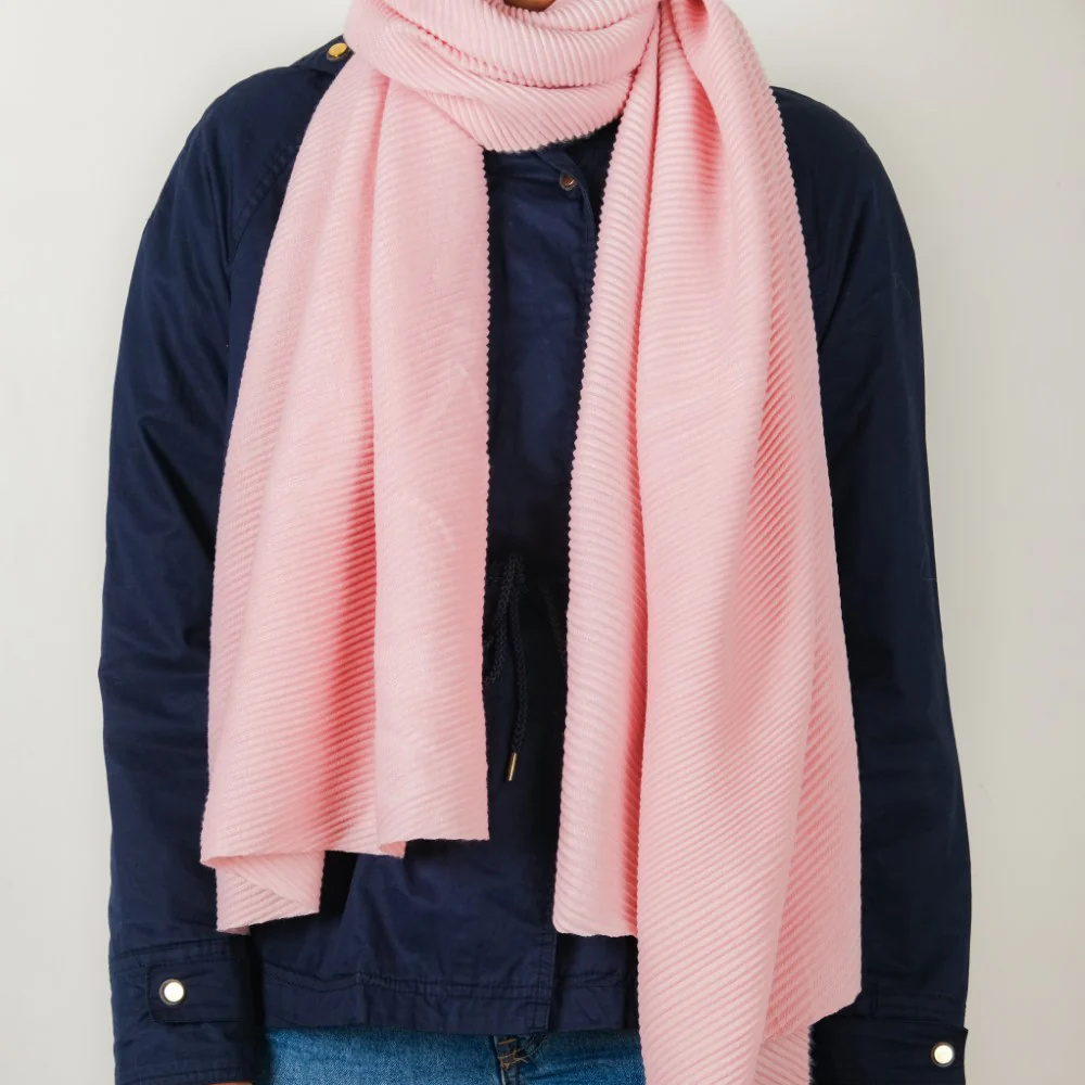 Modern Textured Stole Pink - Image 4