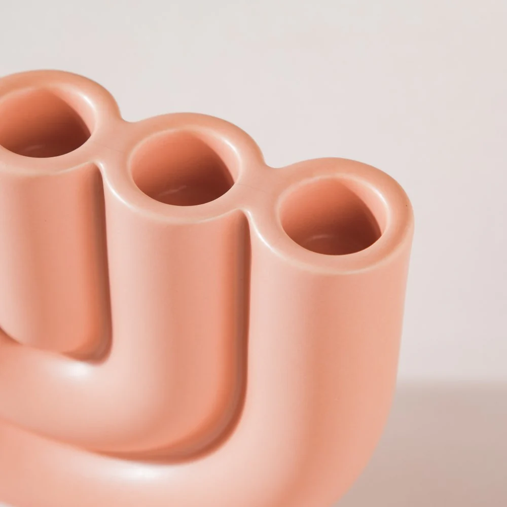 Modern Tube Candle Holder 5 Arms Peach - Image 10