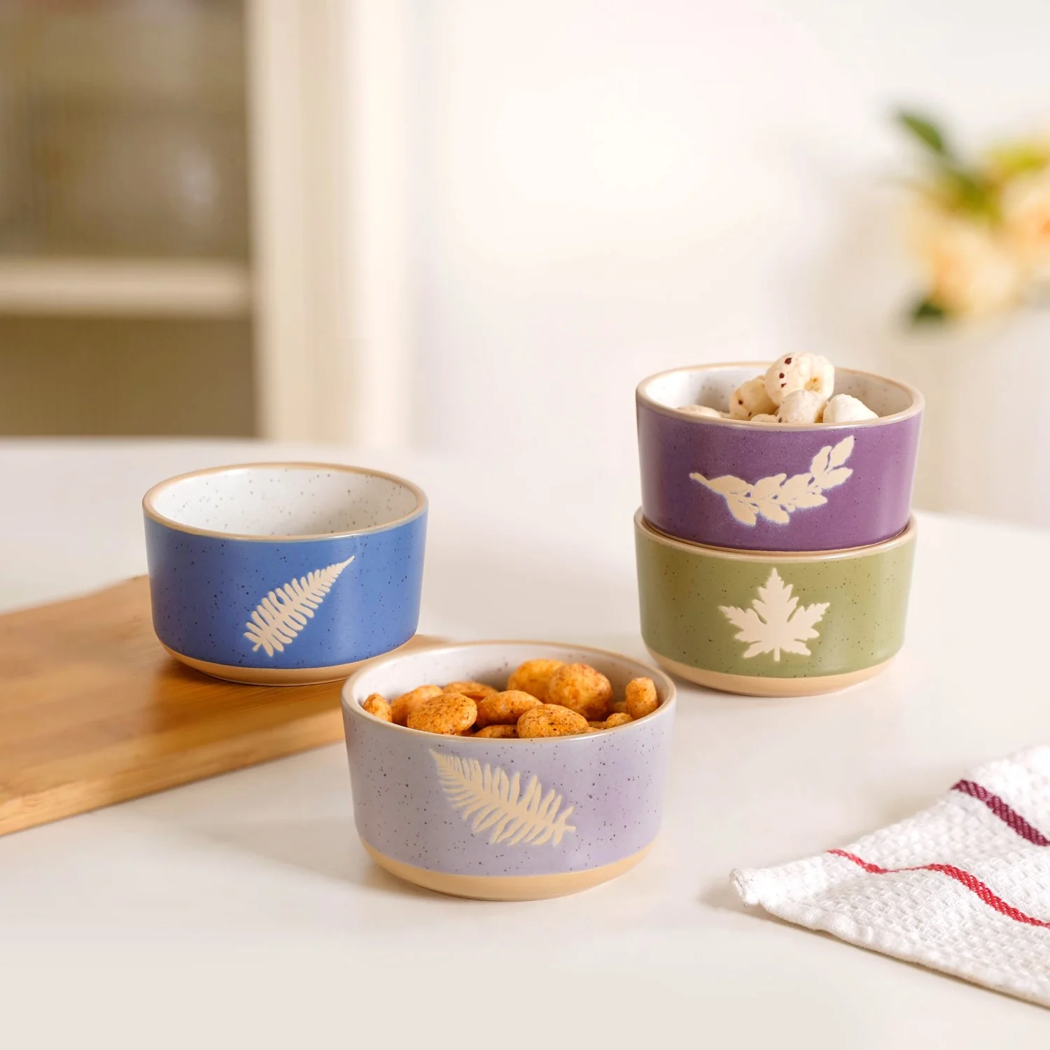 Monsoon Leaf Snack Bowl Set Of 4 180ml