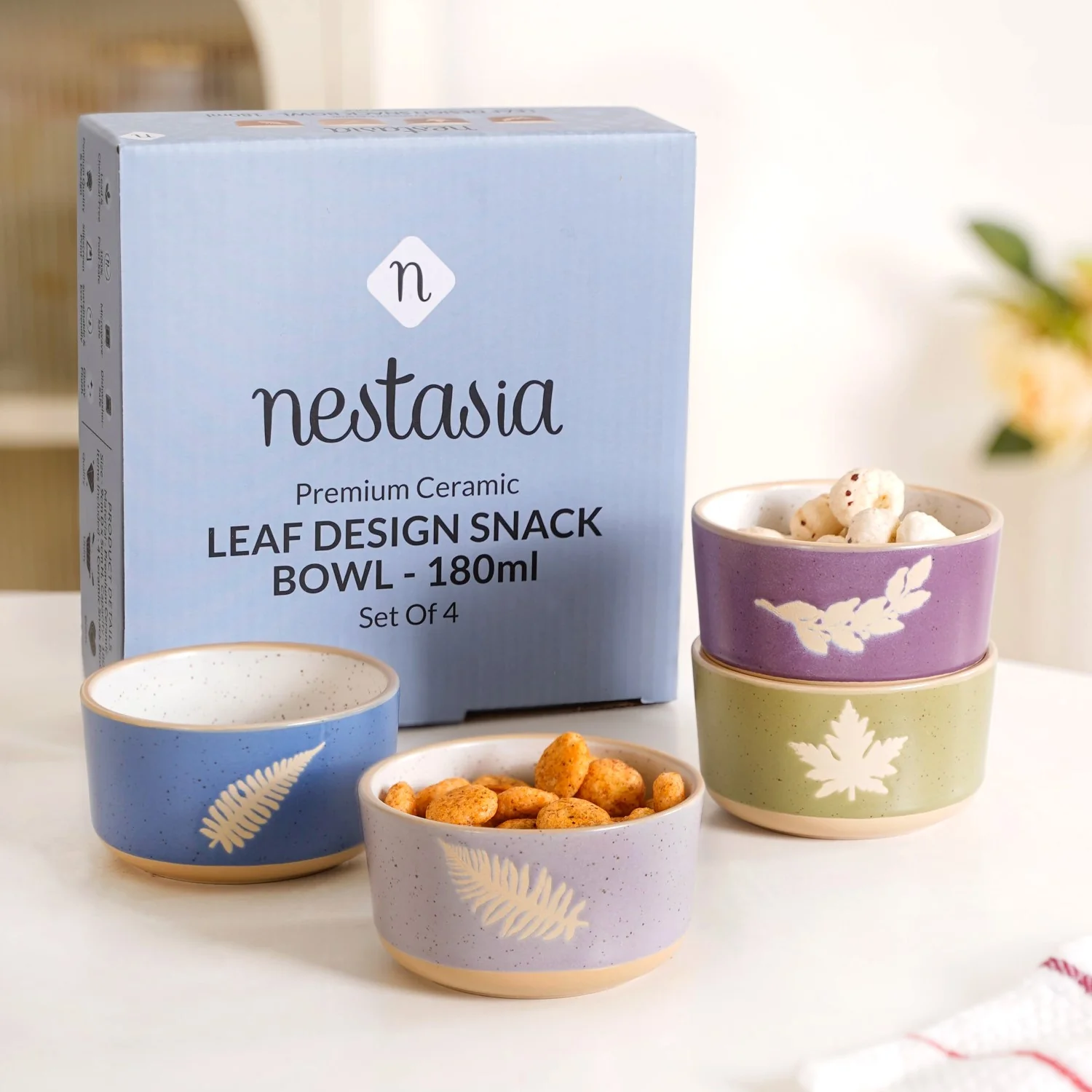 Monsoon Leaf Snack Bowl Set Of 4 180ml - Image 10