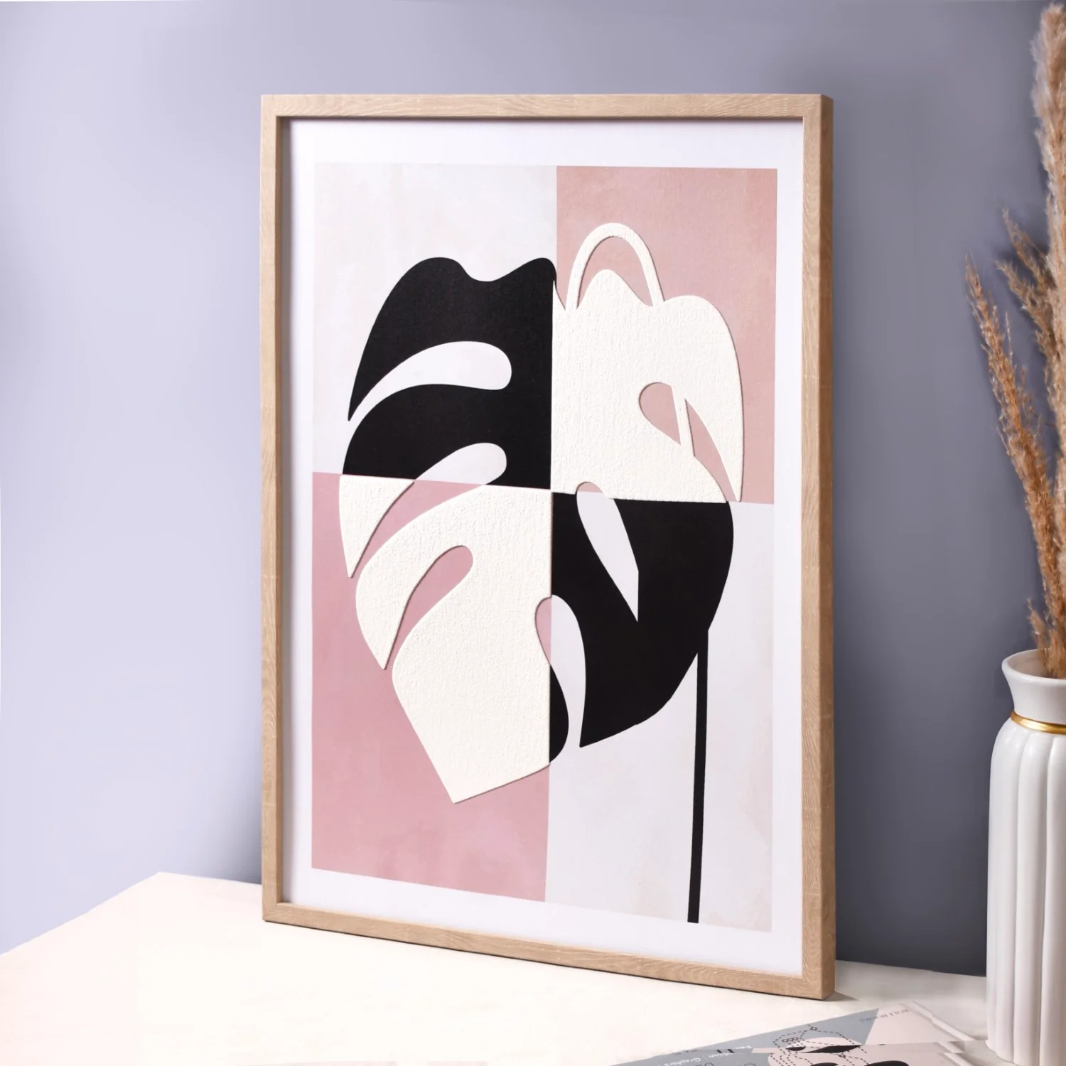 Monstera Leaf Embossed Art For Wall Decor 23x17 Inch - Image 3
