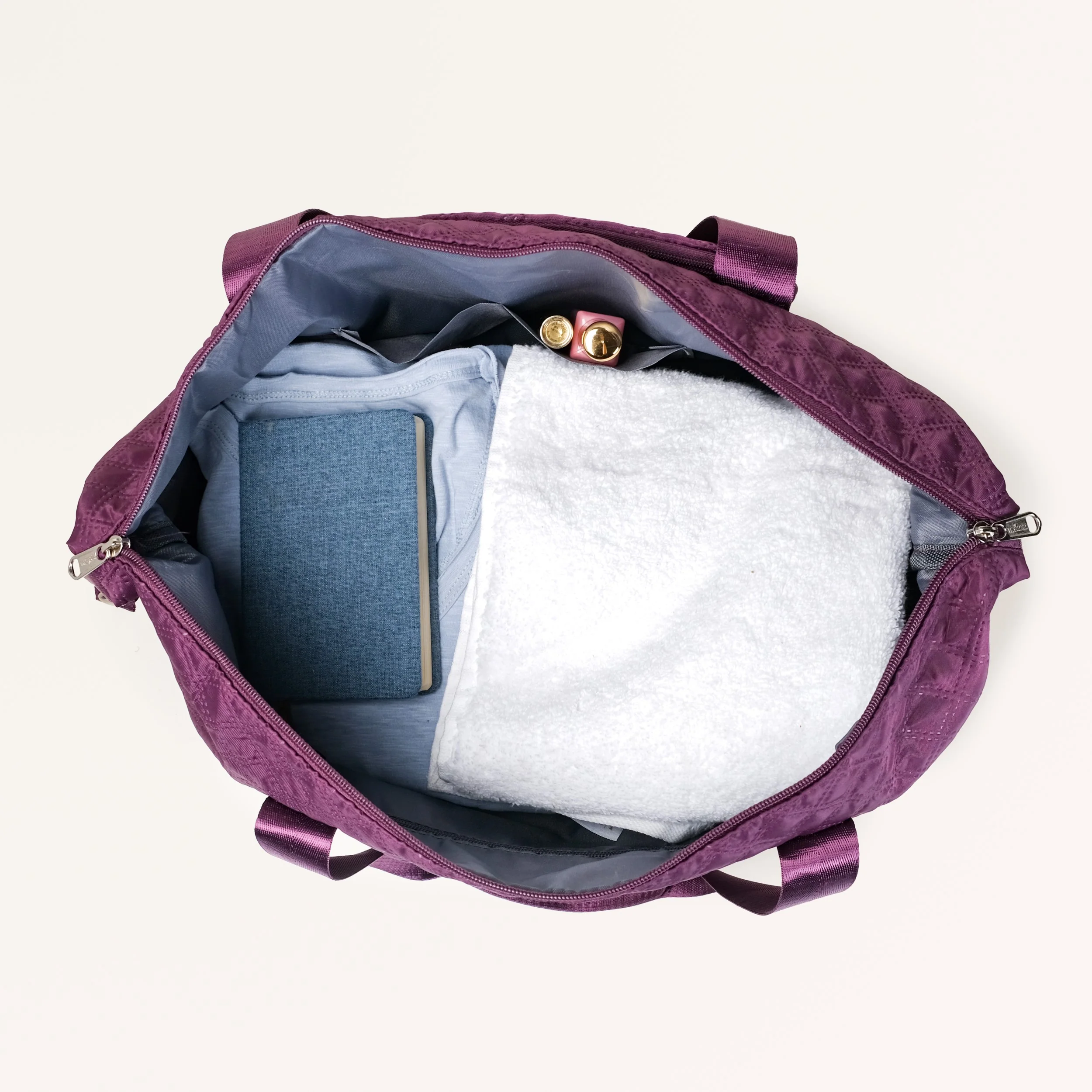 Montara Chic Foldable Expandable Travel Bag Wine Magenta - Image 9