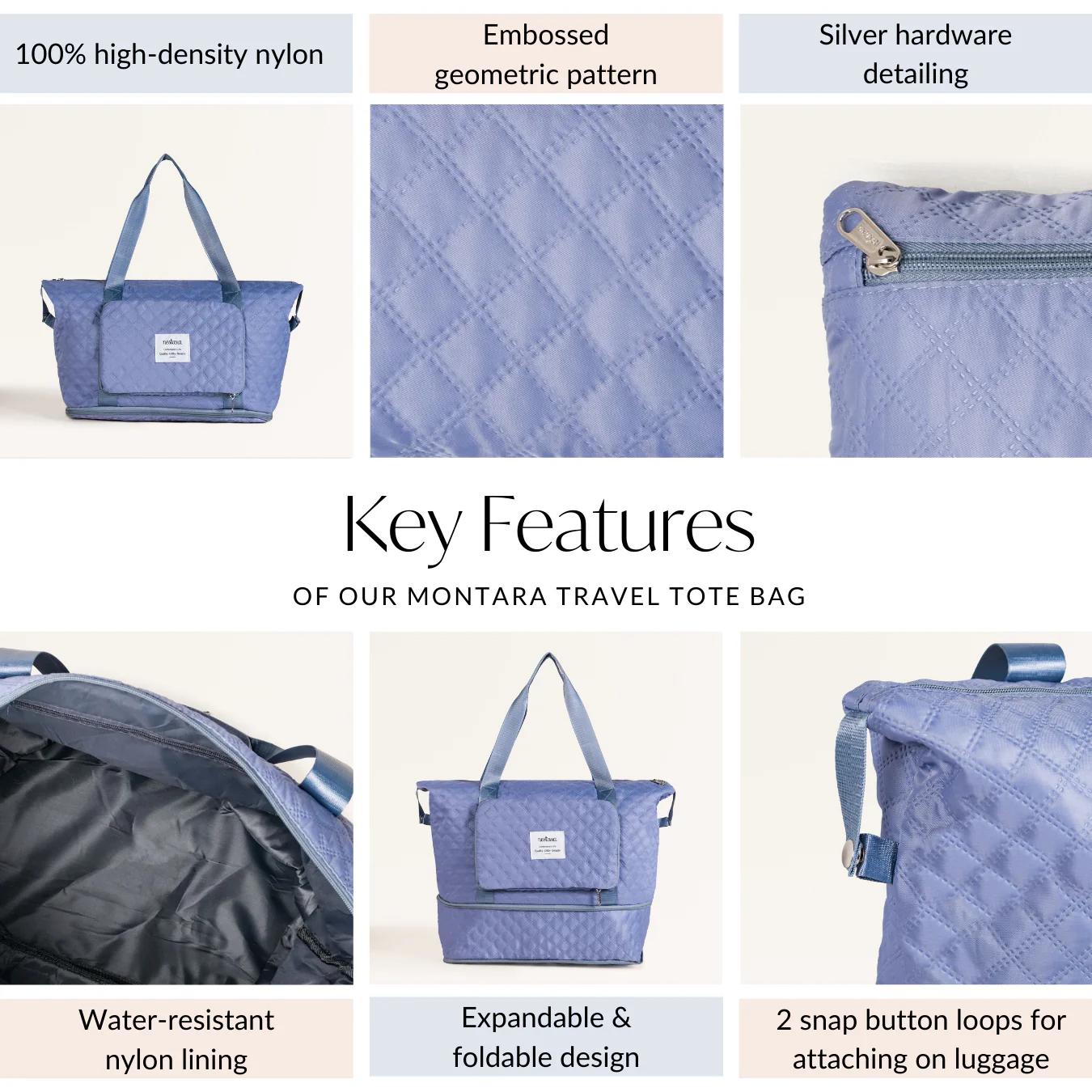 Montara Travel Tote Bag Expandable Foldable - Image 5