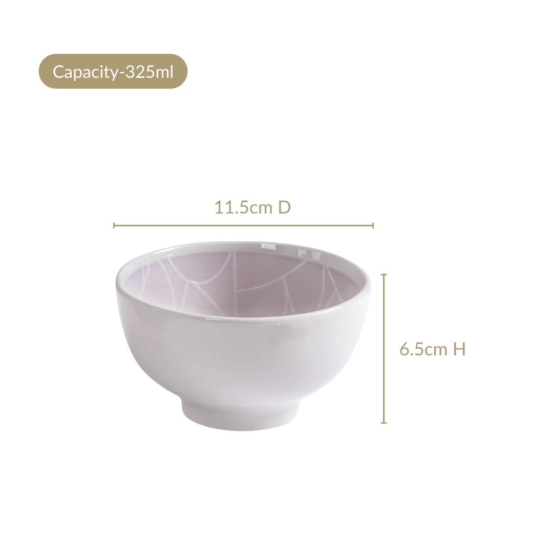 Monvia Modern Art Deco Light Mauve Small Bowl Set Of 4 325ml - Image 4
