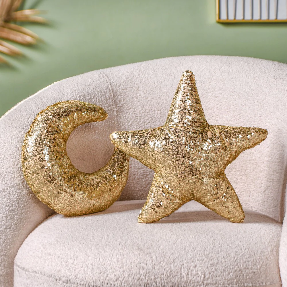 Moon And Star Sequin Throw Pillow Set Of 2 - Image 6