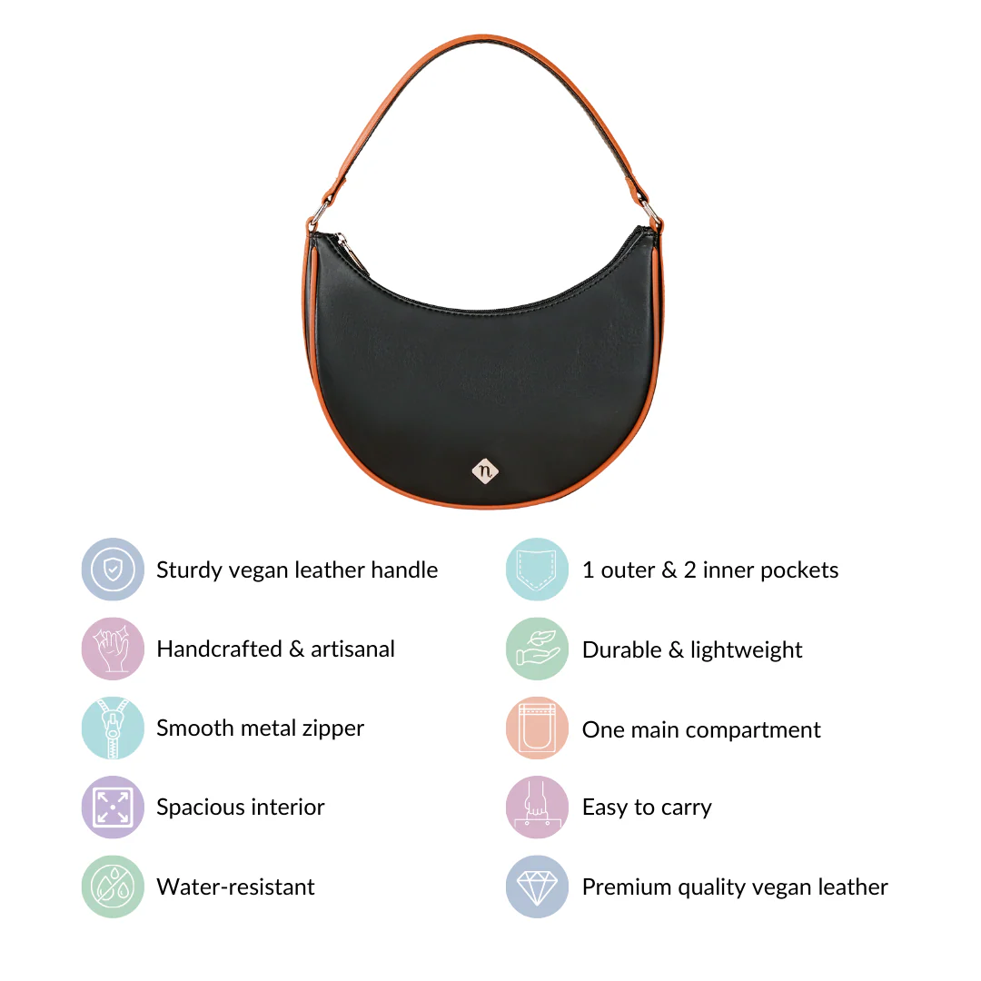 Moon Shoulder Bag For Women Black - Image 5