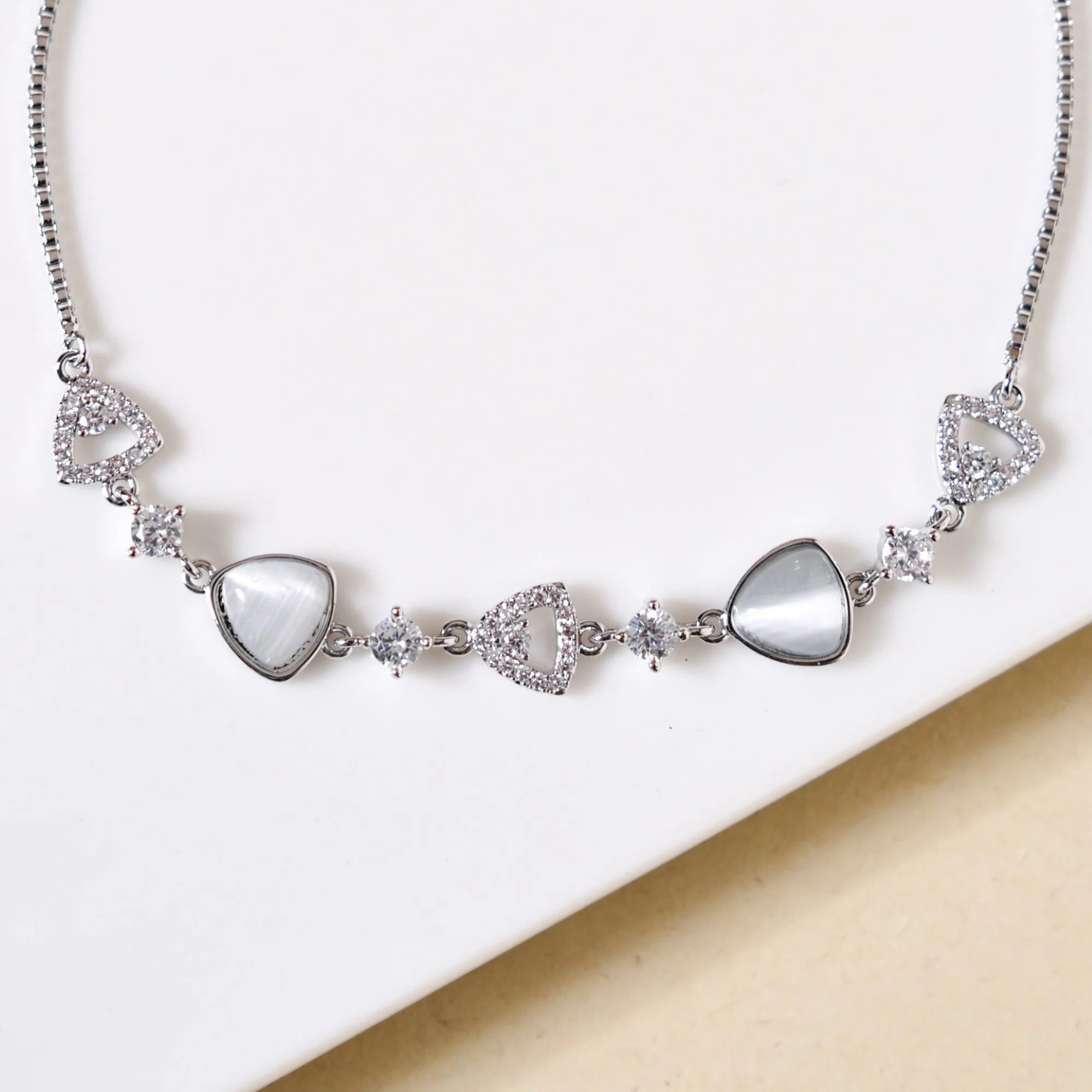 Moonstone Silver Chain Bracelet - Image 5