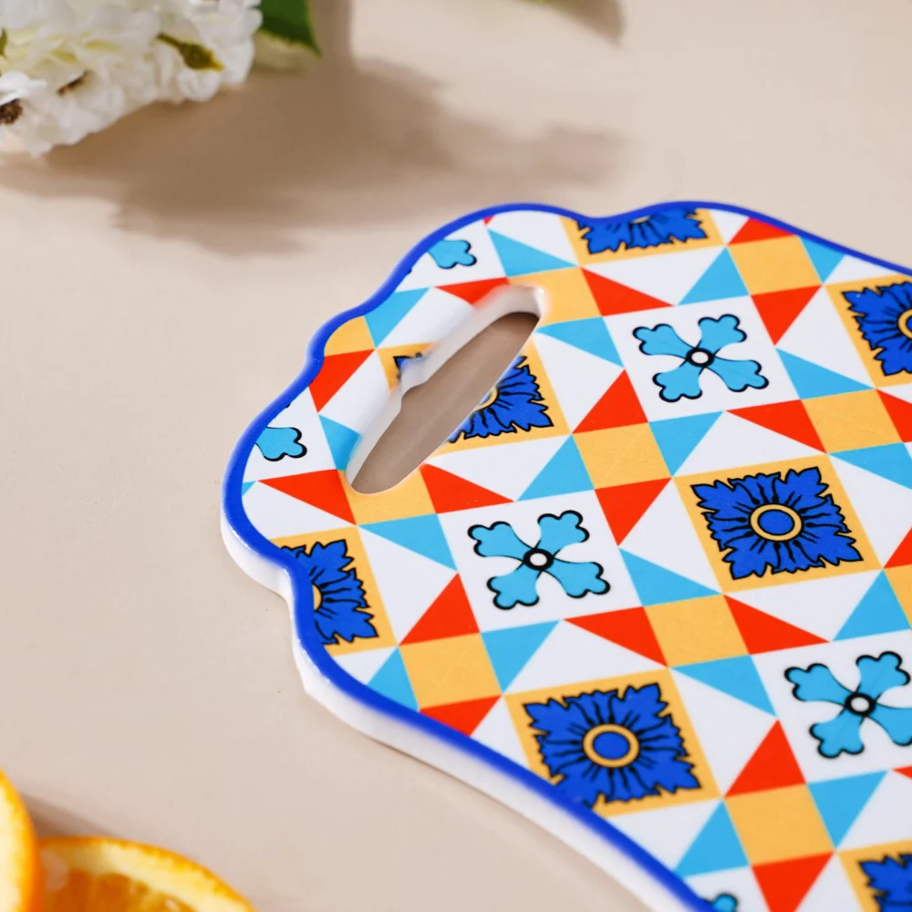 Moroccan Tile Pattern Platter Blue Orange 8 Inch - Image 6