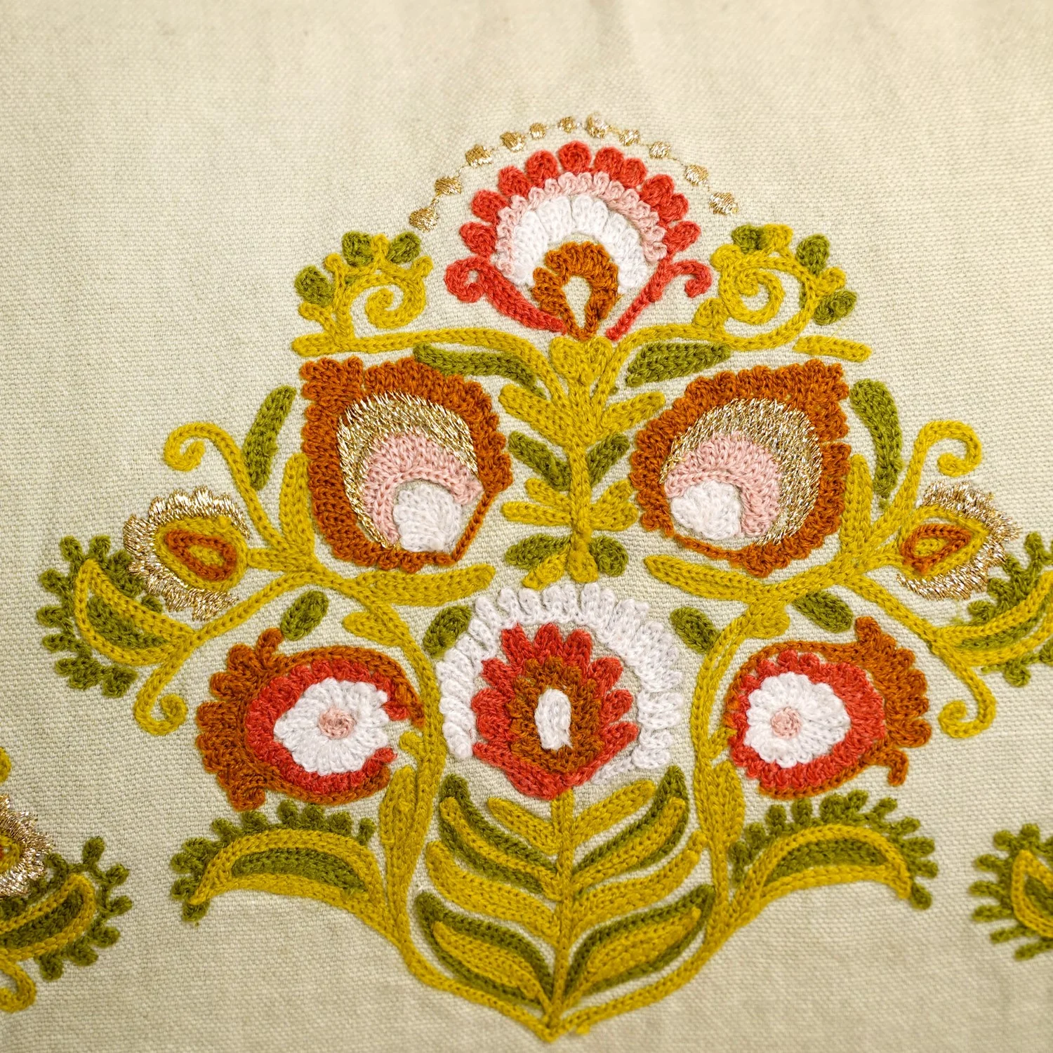 Motif Cotton Canvas Embroidered Cushion Cover 50x30cm - Image 5
