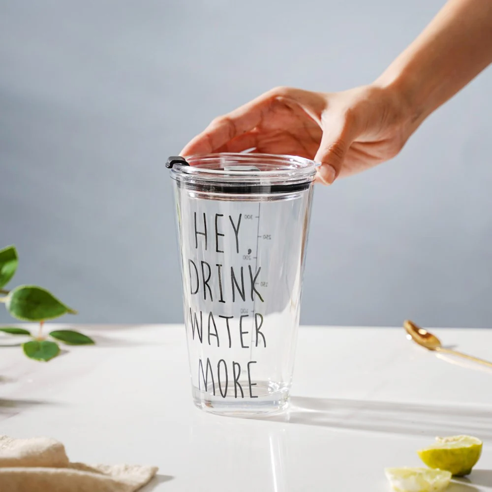 Motivational Text Glass Tumbler With Silicone Lid 400 ml - Image 2
