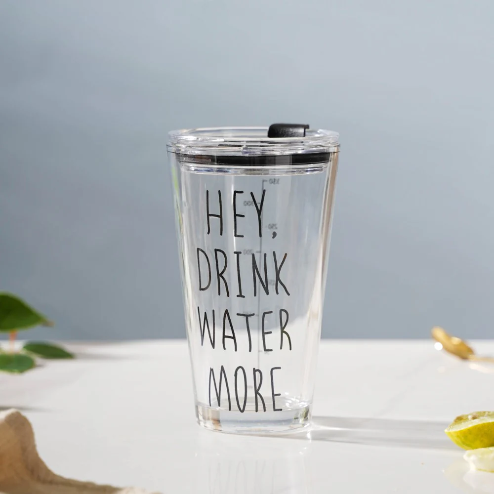 Motivational Text Glass Tumbler With Silicone Lid 400 ml - Image 5