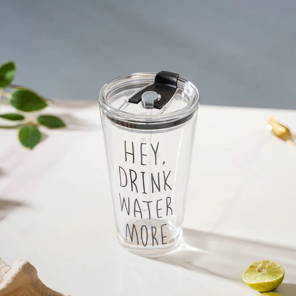 Motivational Text Glass Tumbler With Silicone Lid 400 ml - Image 6