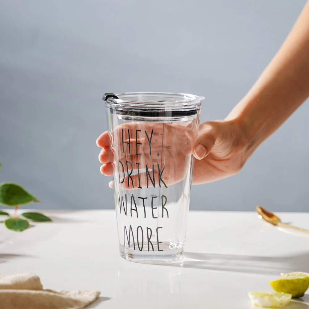 Motivational Text Glass Tumbler With Silicone Lid 400 ml - Image 7