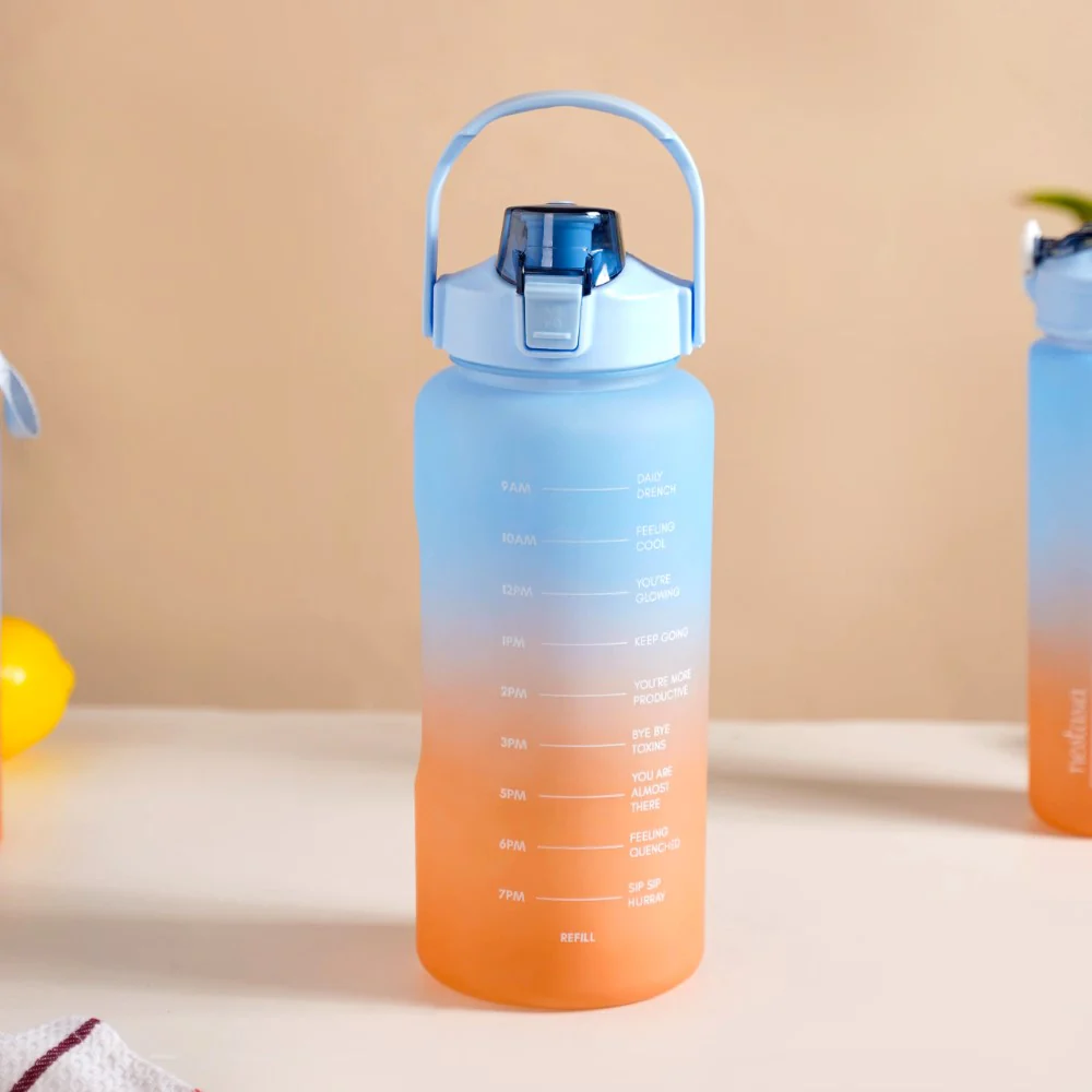 Motivational Water Bottles Set of 3 Blue Orange - Image 4