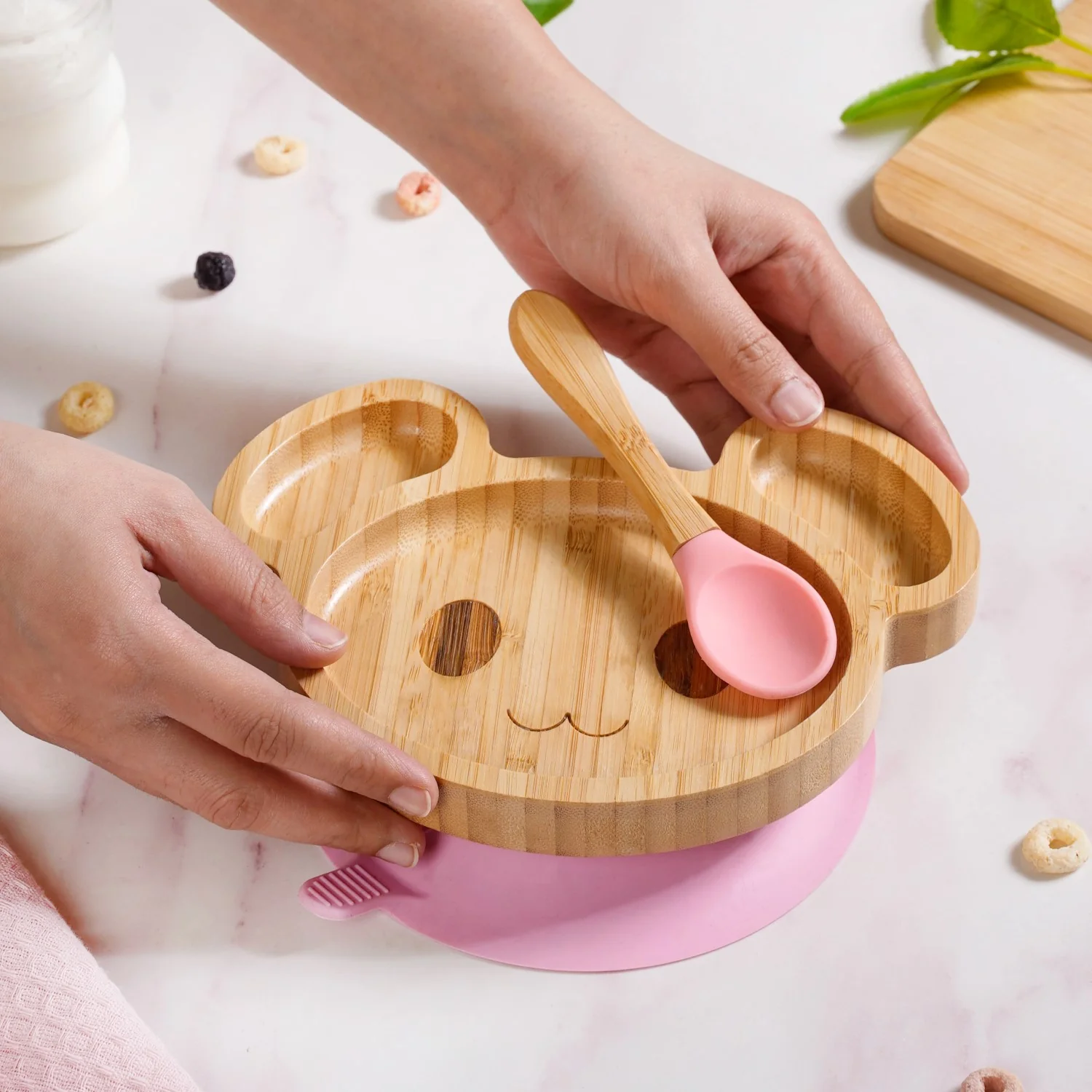 Mouse Toddler Plate With Suction Base And Matching Spoon - Image 3