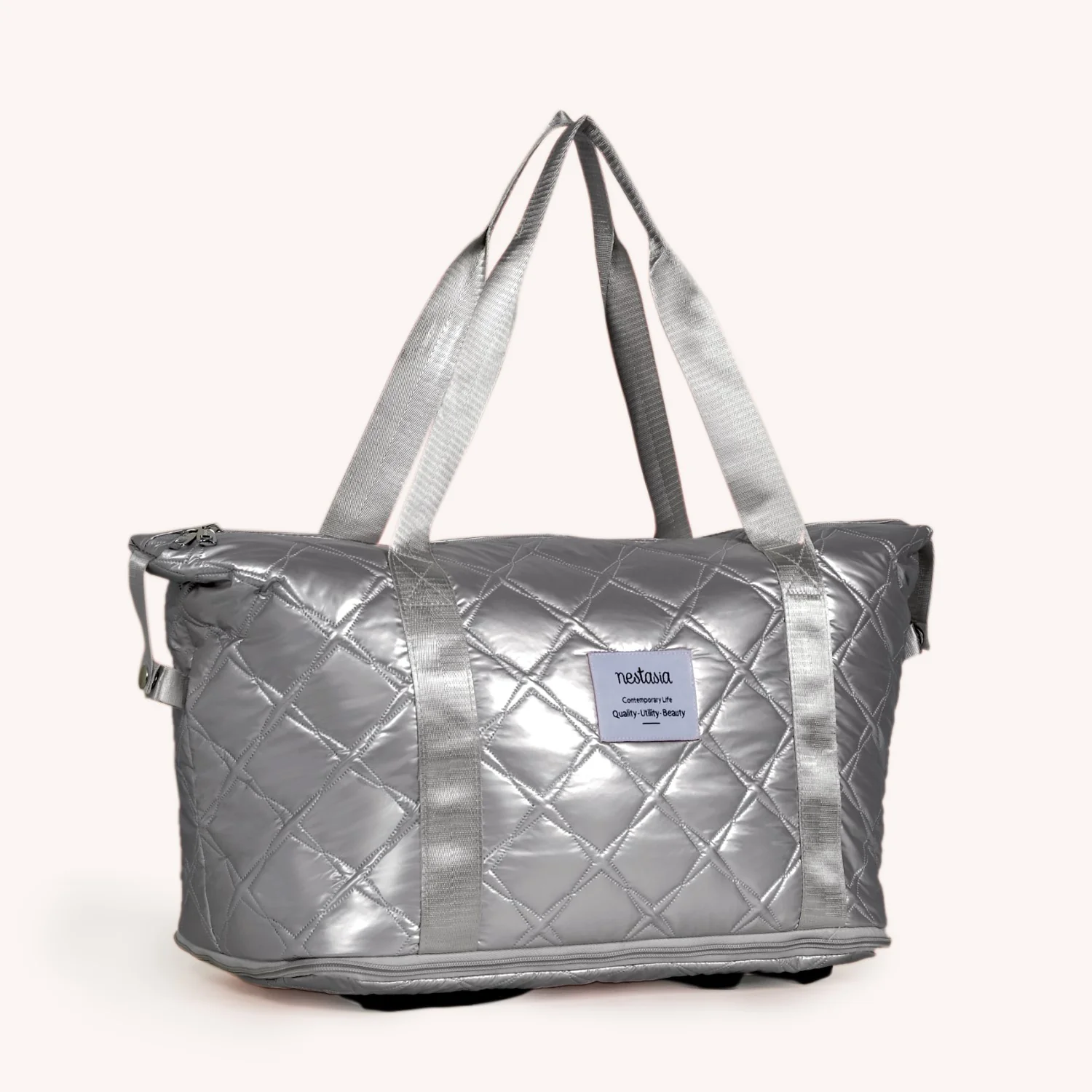 Movo Expandable Travel Bag With Removable Wheels Silver - Image 8