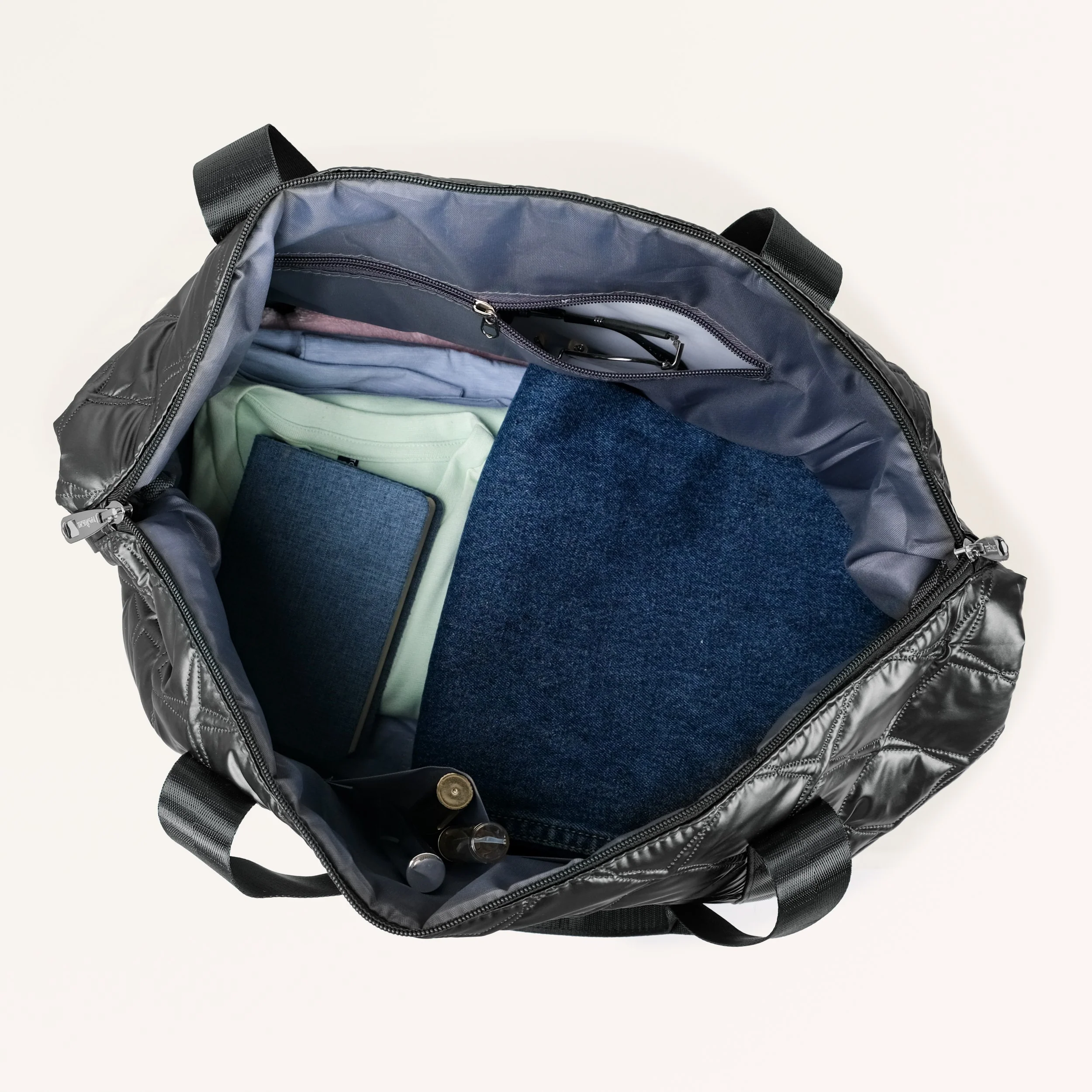 Movo Travel Bag With Removable Wheels Metallic Black - Image 6