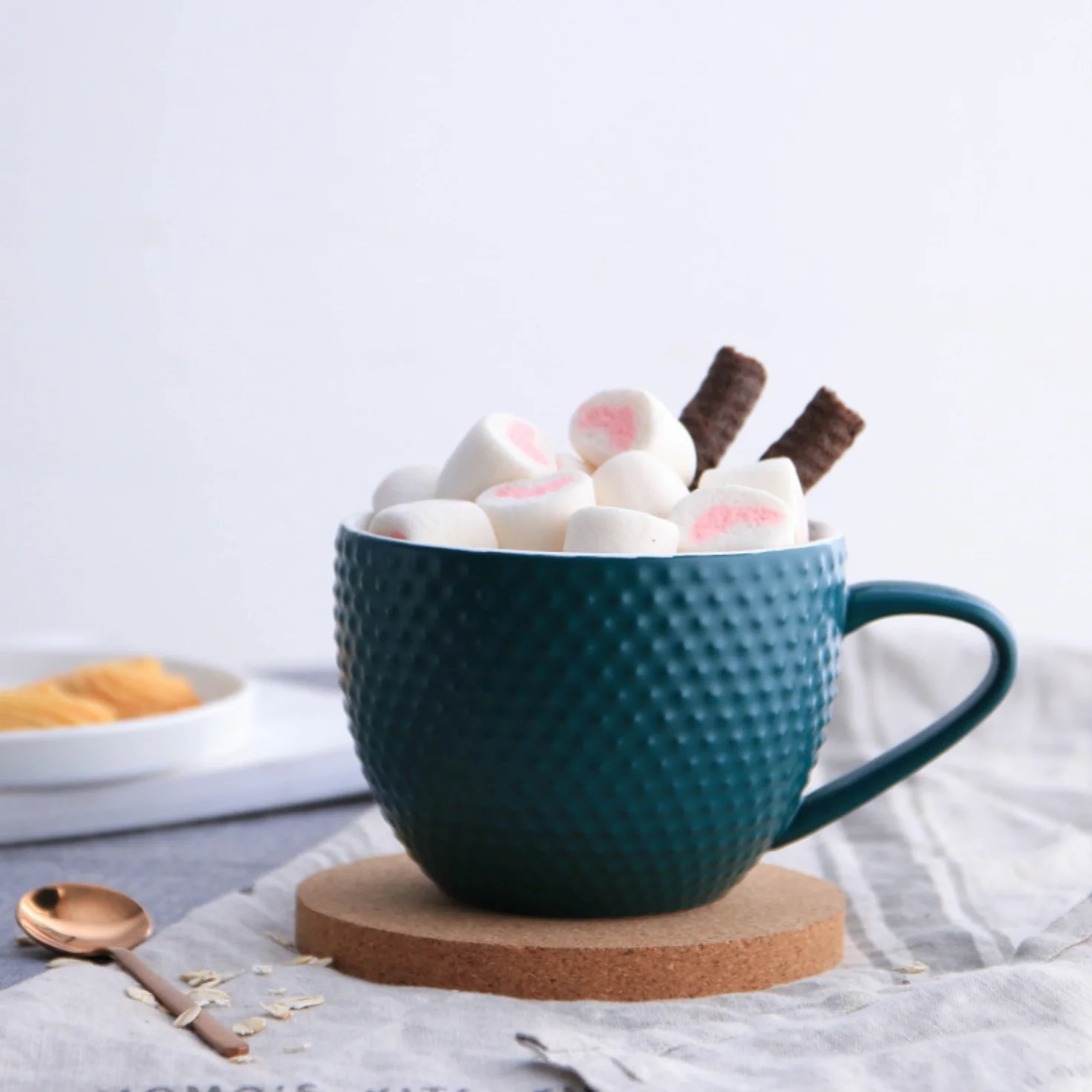 MAGNIFIQUE textured mug with coaster - Green - Image 6