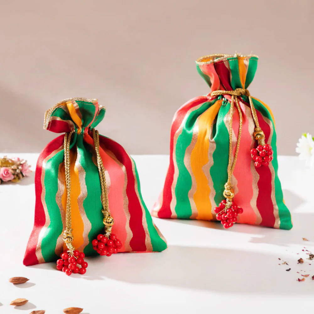Multicolor Festive Potli Set Of 2 - Image 3
