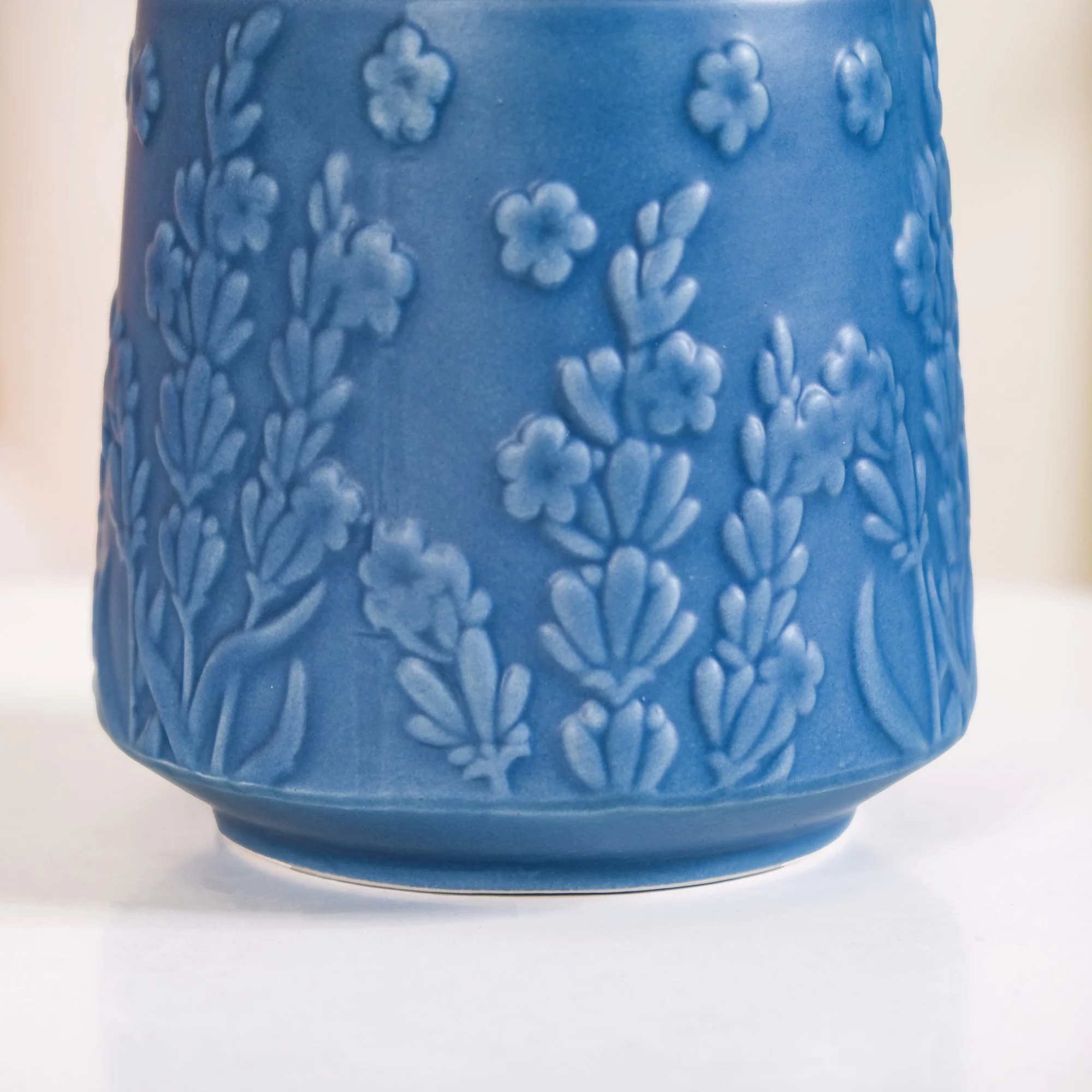 Multipurpose Floral Ceramic Jar Set Of 2 Blue - Image 7
