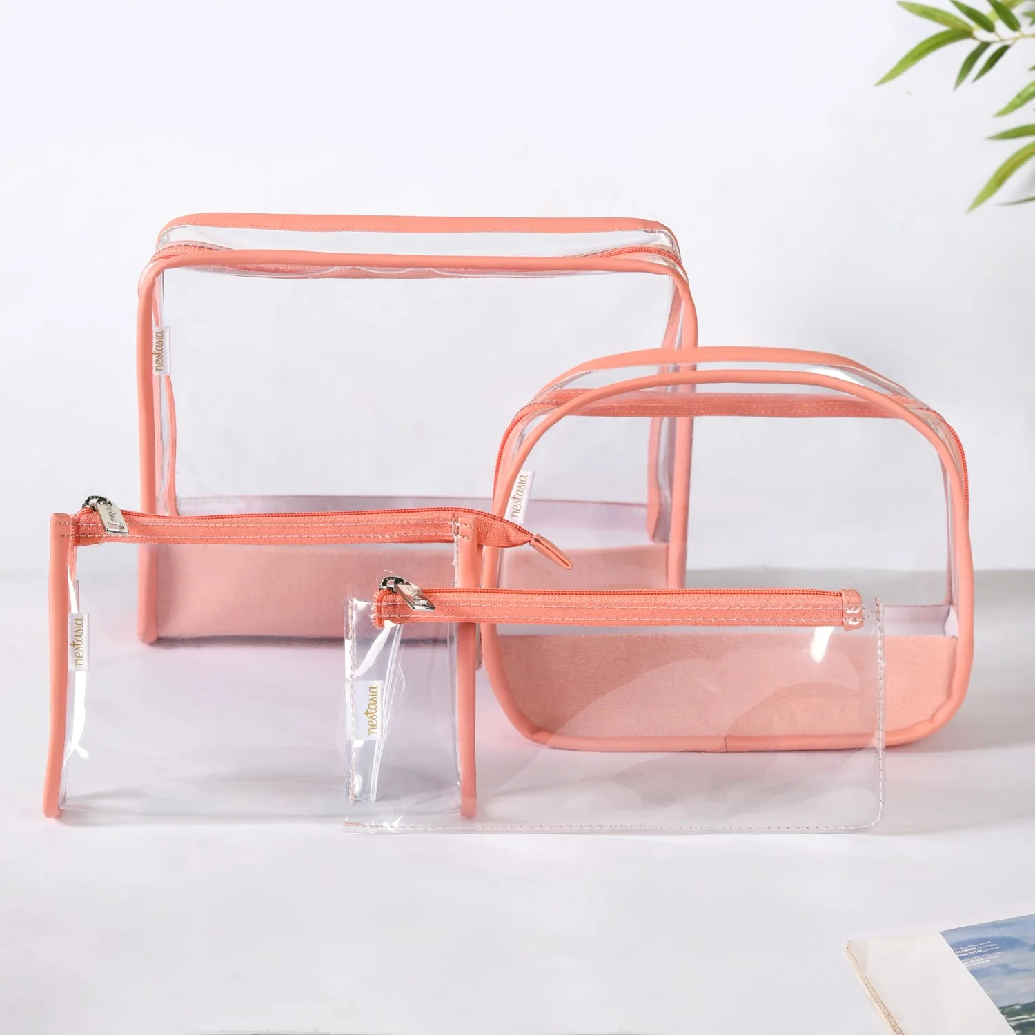 Multipurpose Makeup And Travel Pouch Set Of 4 Pink - Image 3