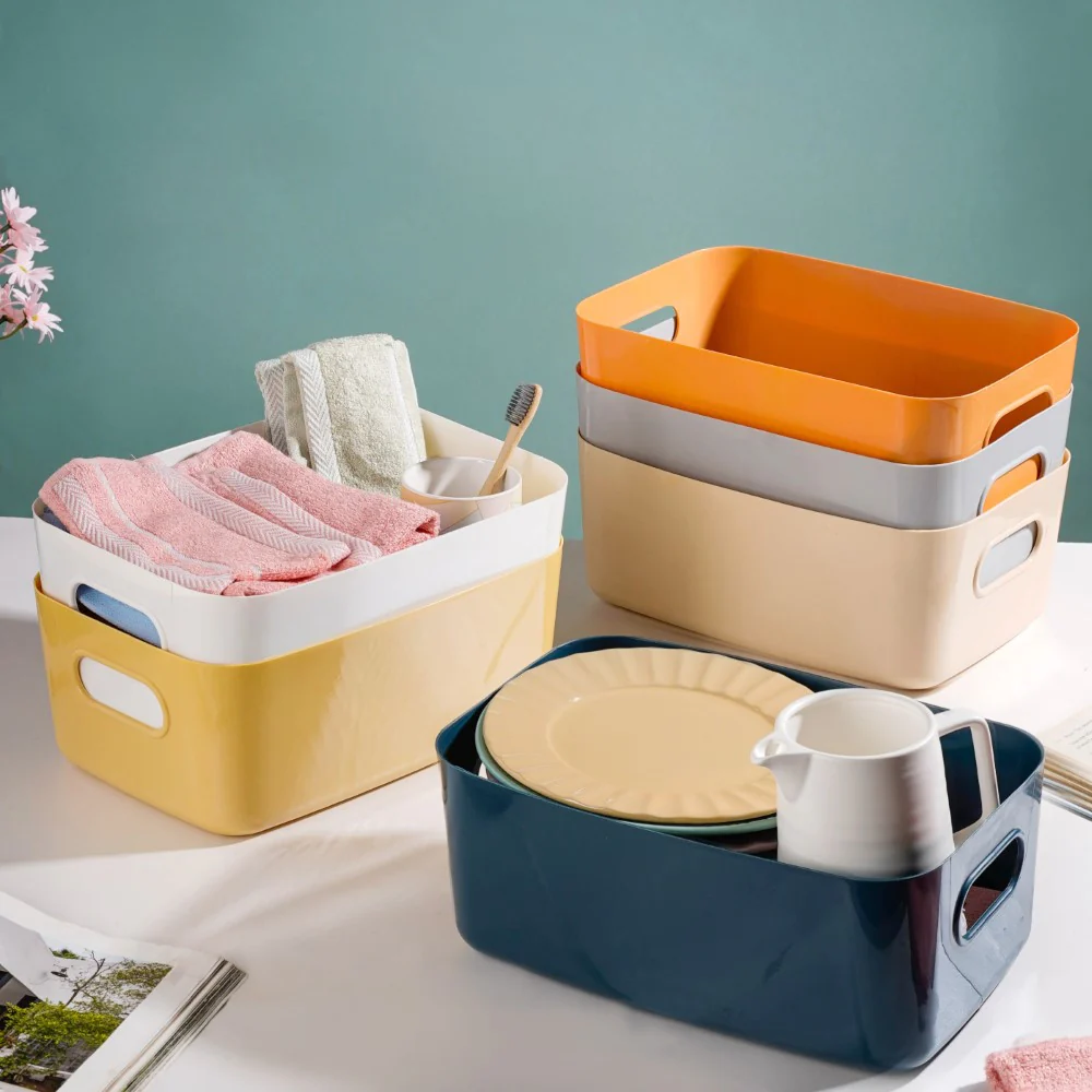 Multipurpose Storage Basket Beige Set Of 2 11 Inch - Image 13