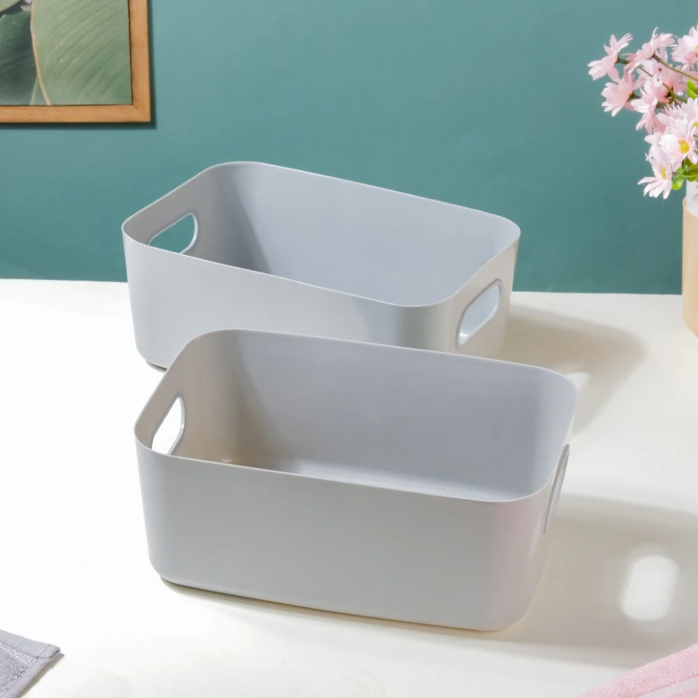 Multipurpose Storage Basket Grey Set Of 2 11 Inch - Image 8