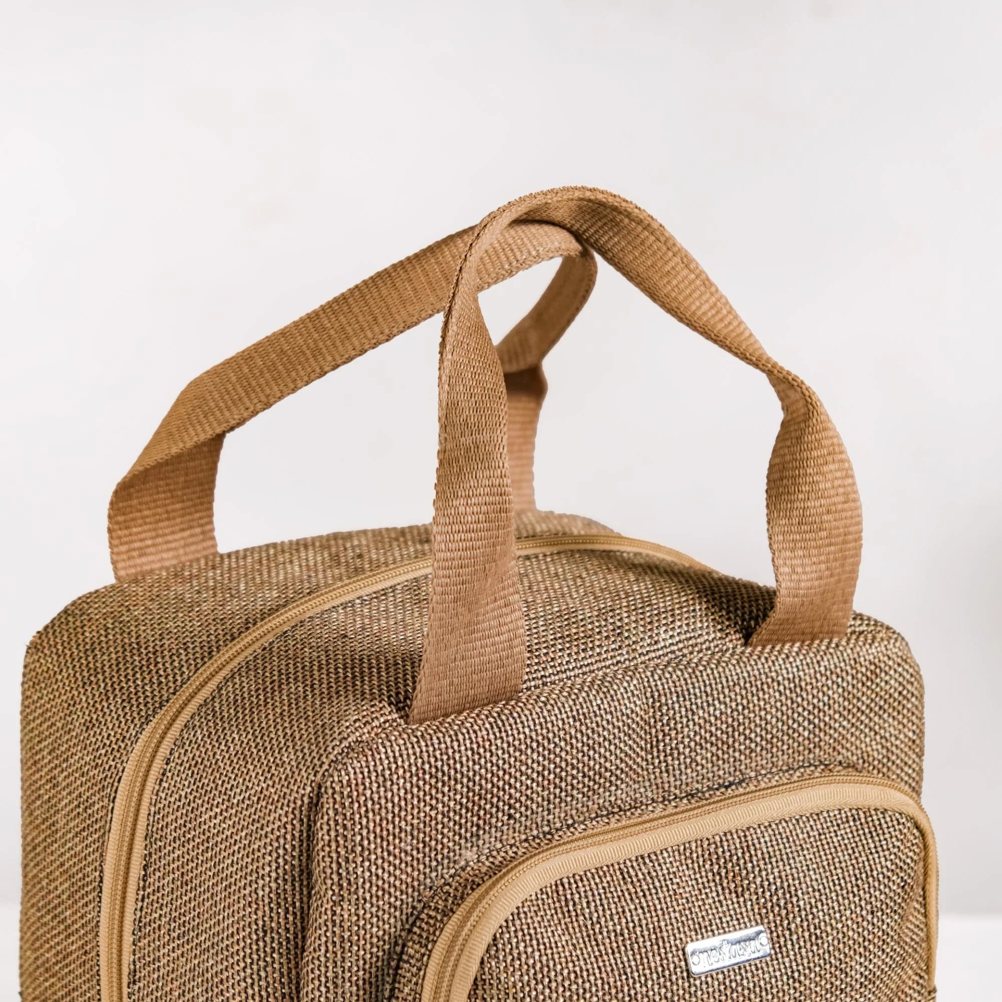 Multipurpose Thermal Insulated Jute Lunch Bag Beige - Image 7