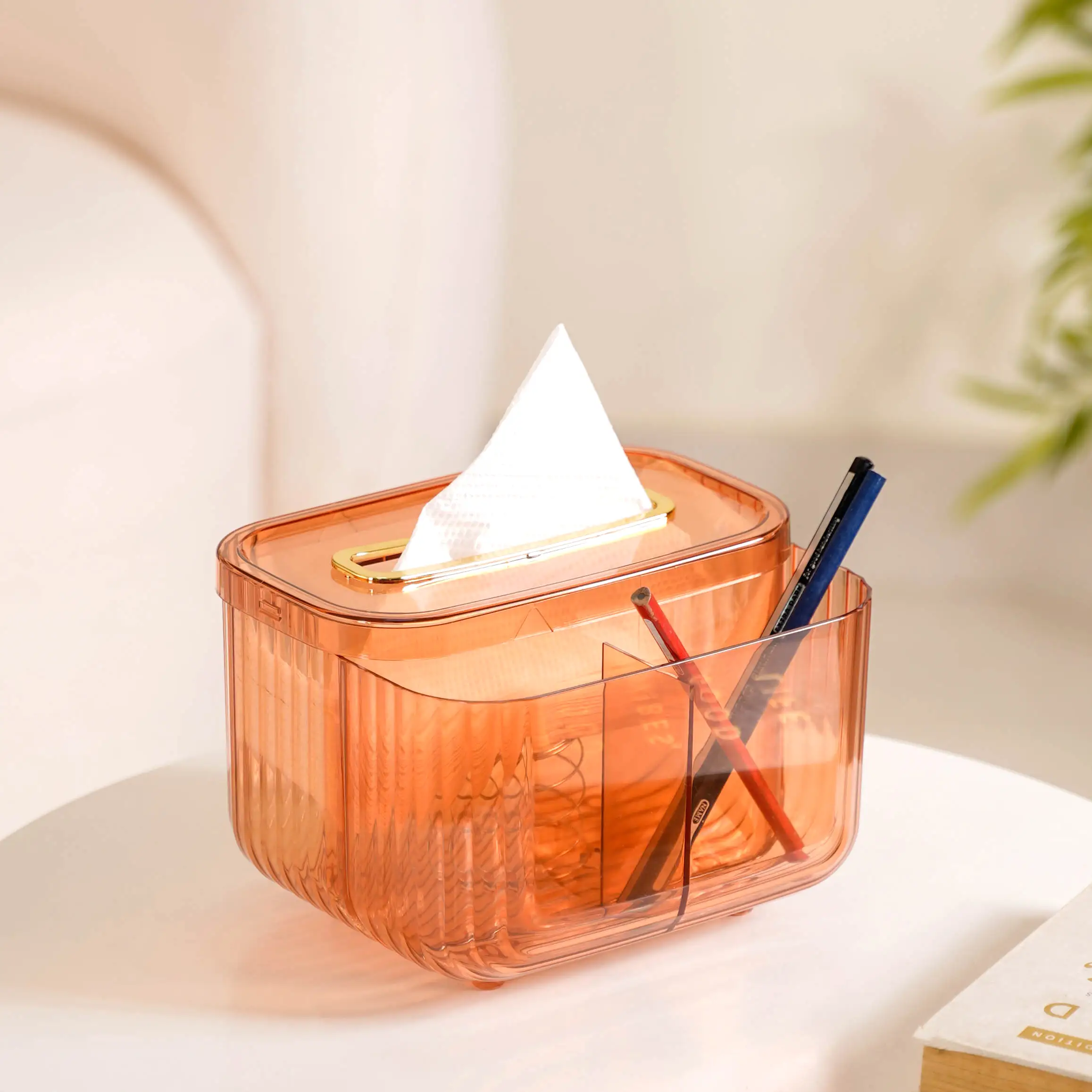Multipurpose Tissue Paper Box With Compartments Amber - Image 17
